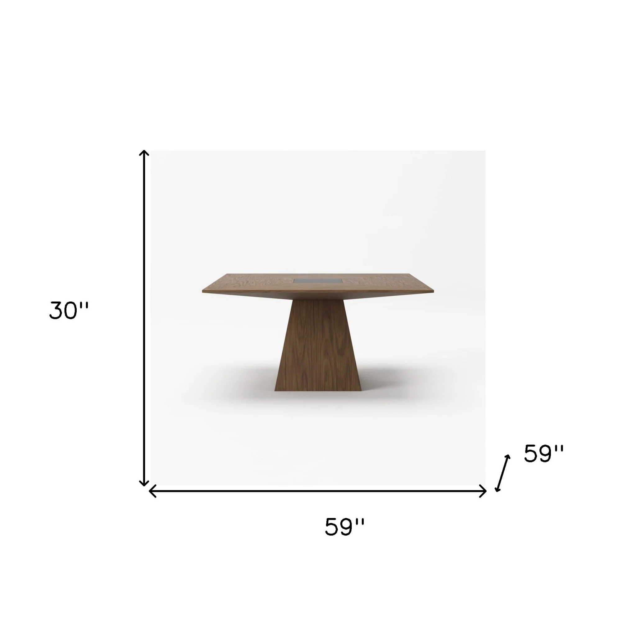 Walnut Square Solid Manufactured Wood Dining Table By Homeroots - Image 4