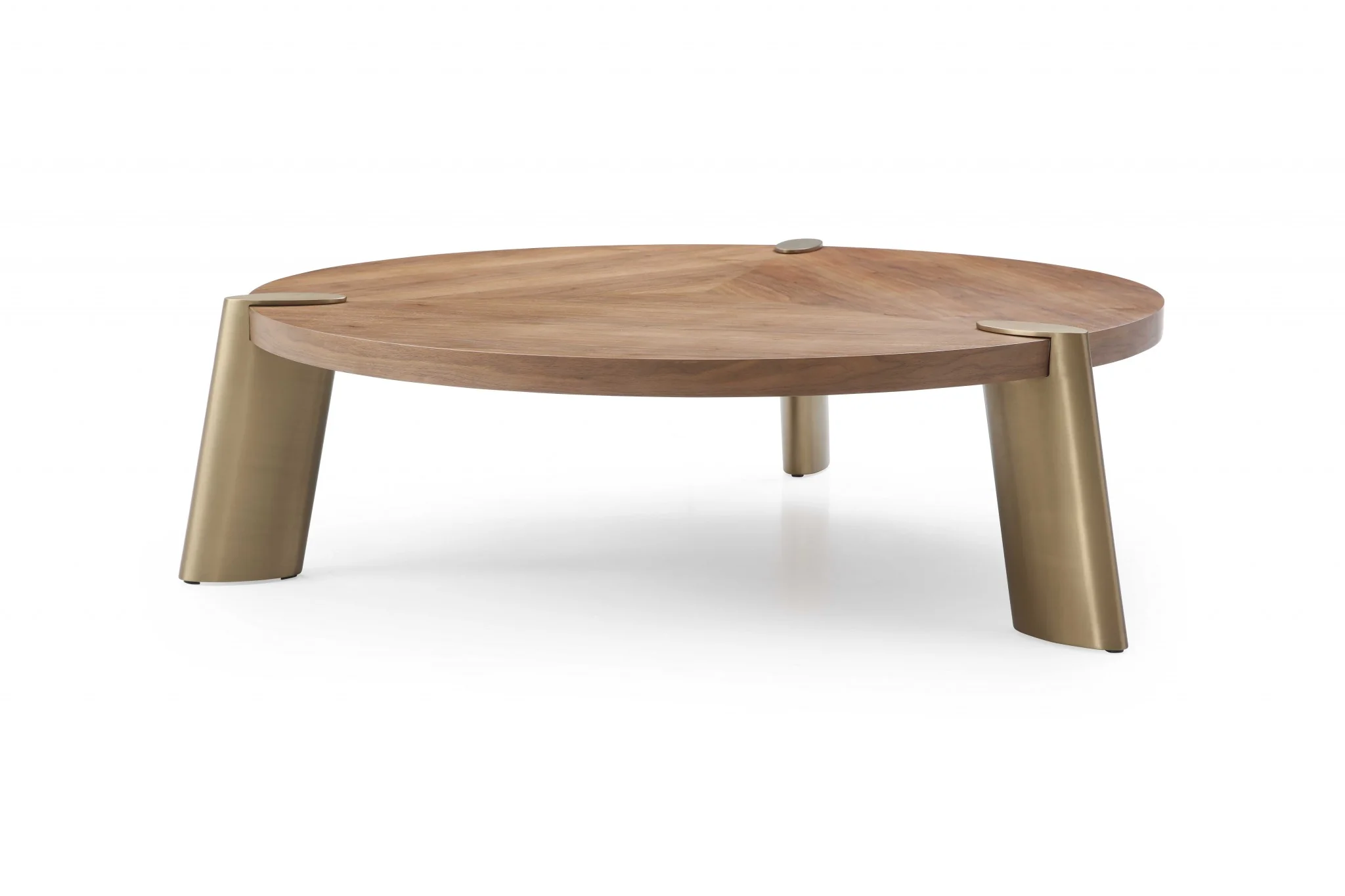 Walnut Stainless Steel Coffee Table By Homeroots - Image 2