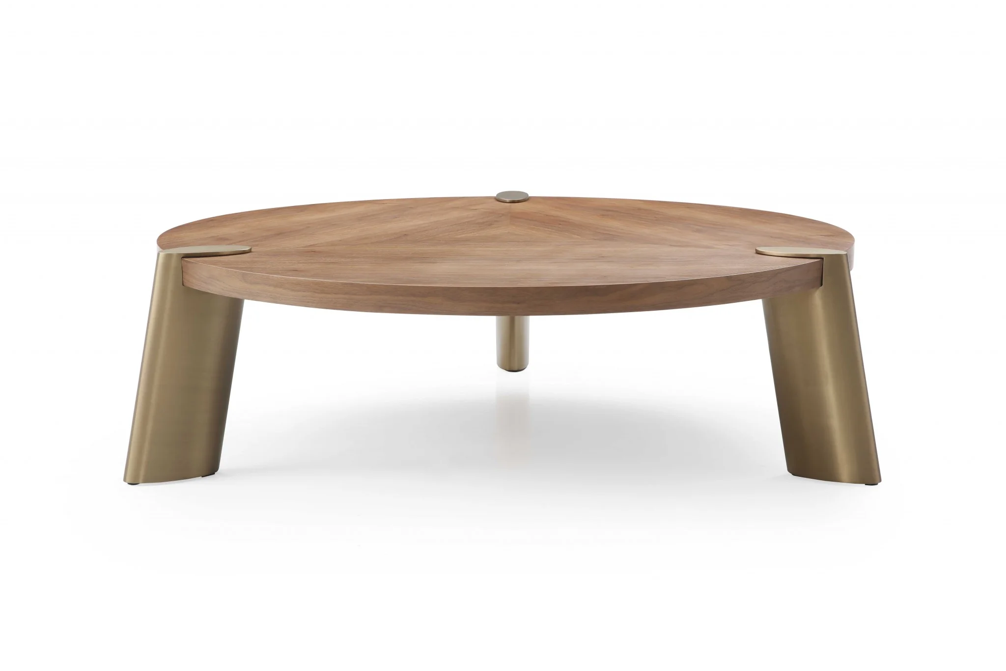 Walnut Stainless Steel Coffee Table By Homeroots - Image 3