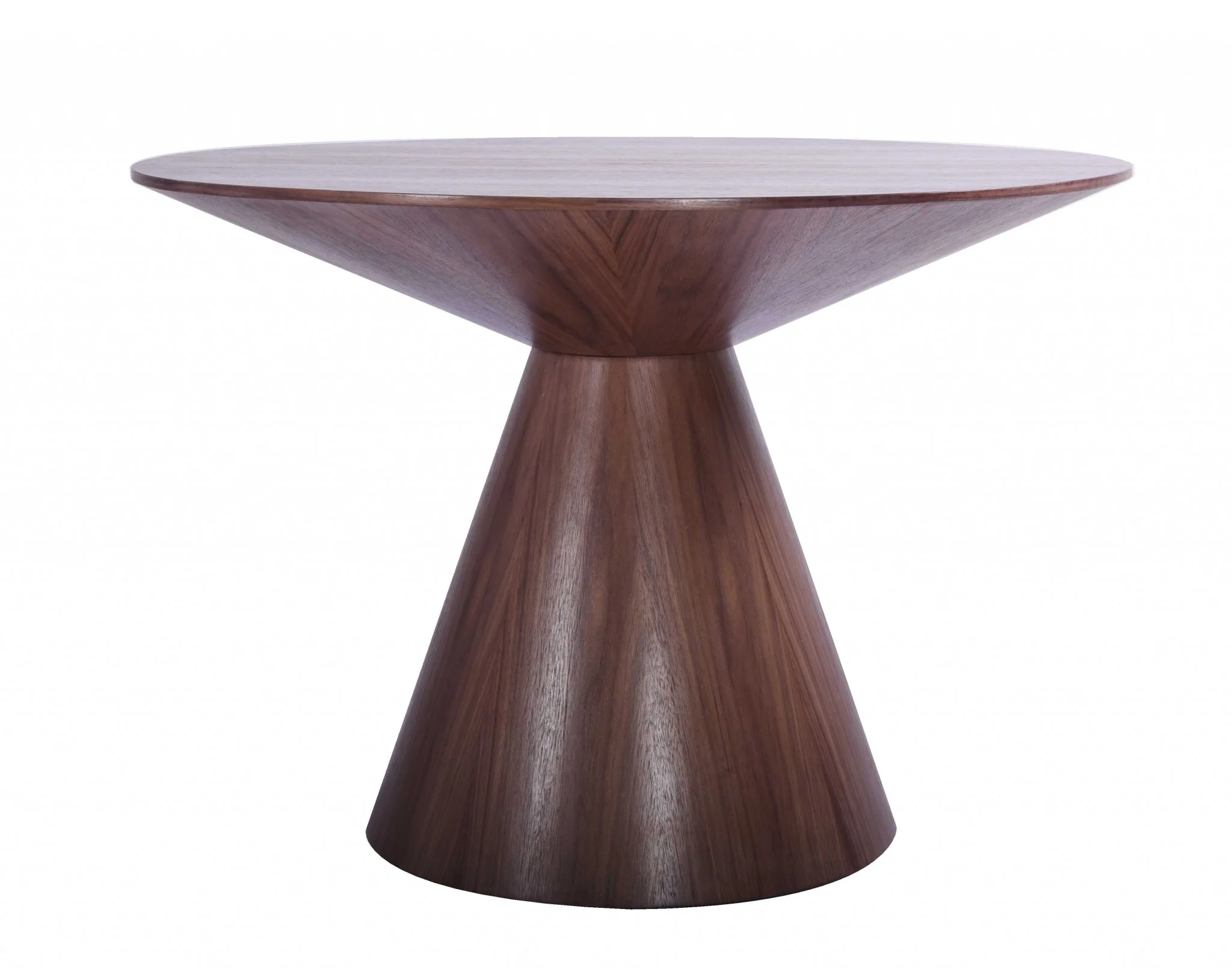 Walnut Veneer Round Dining Table By Homeroots - Image 2