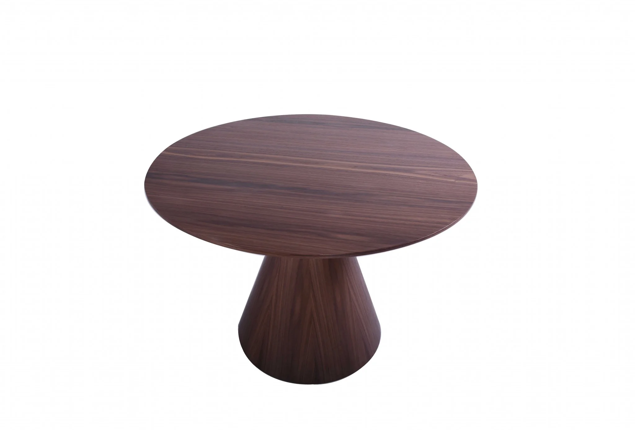 Walnut Veneer Round Dining Table By Homeroots - Image 3