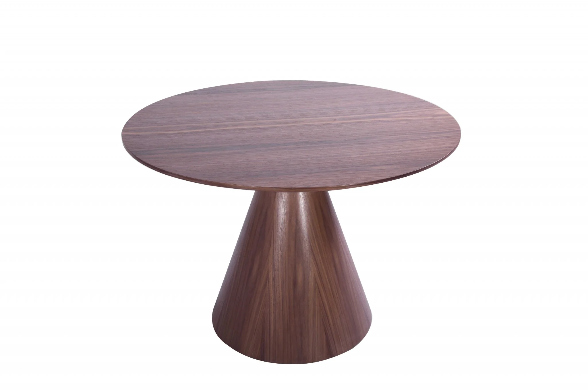 Walnut Veneer Round Dining Table By Homeroots - Image 4
