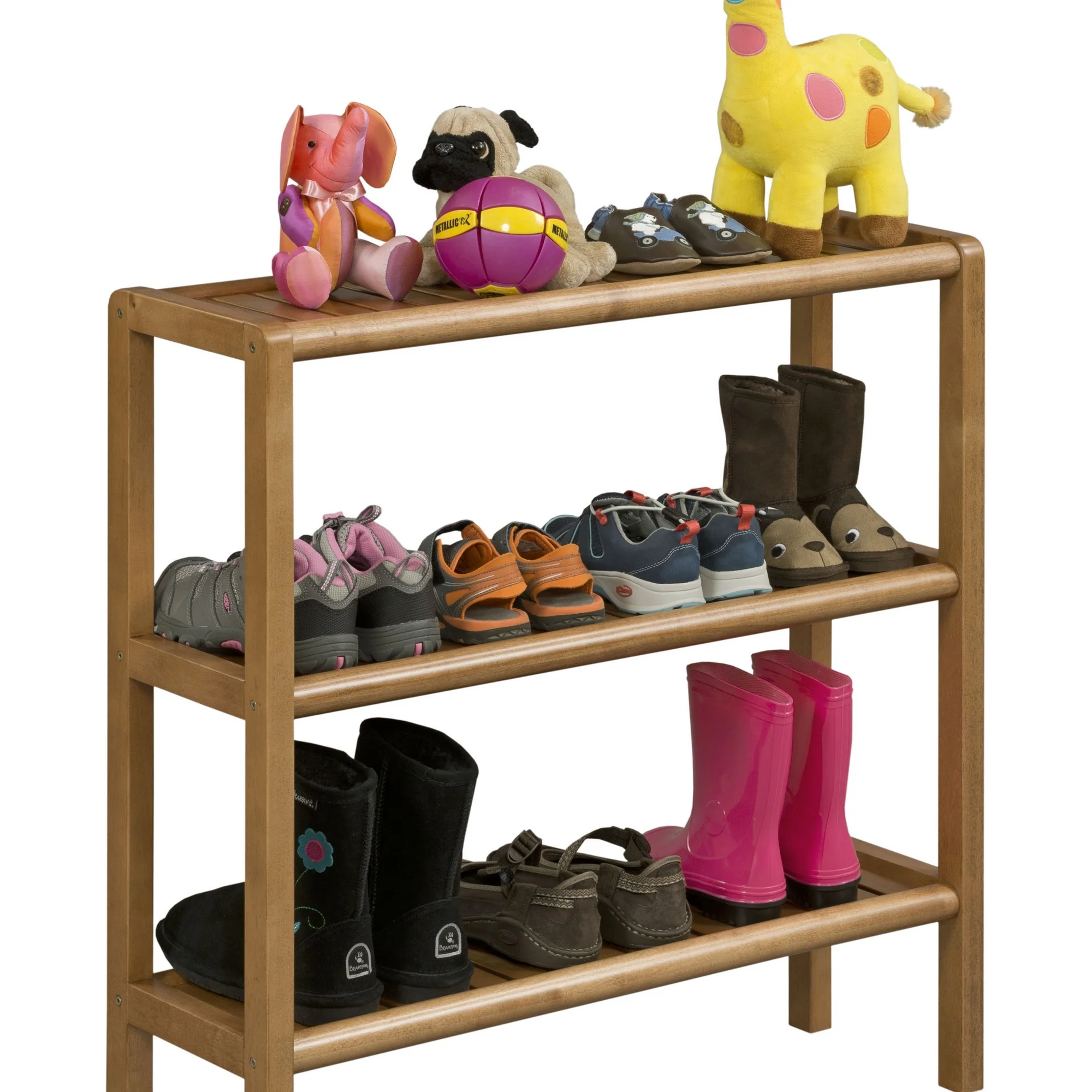 Walnut Versatile Shoe Rack Shelving Unit By Homeroots - Image 4
