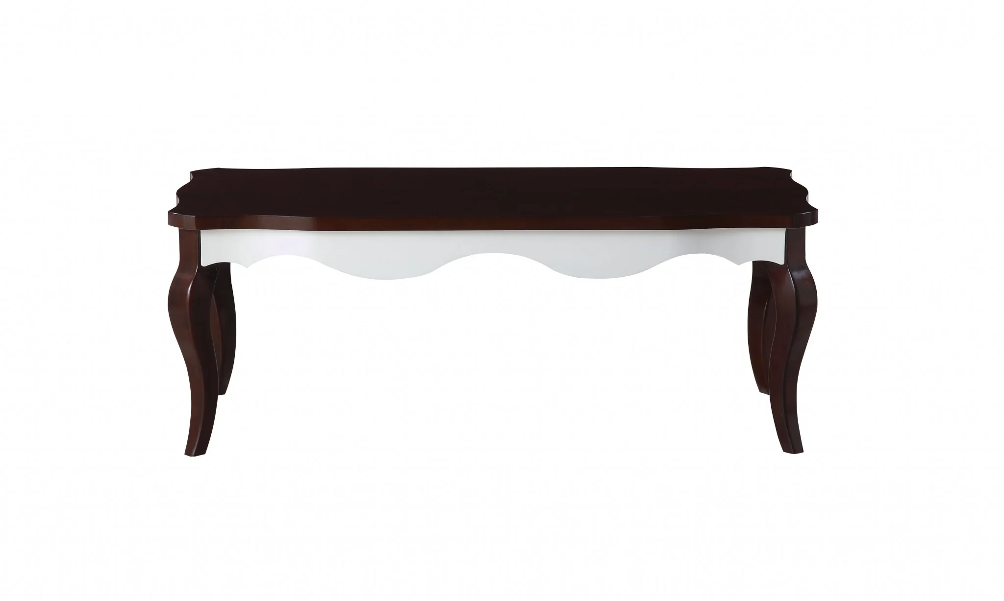 Walnut White Wood Coffee Table By Homeroots - Image 3