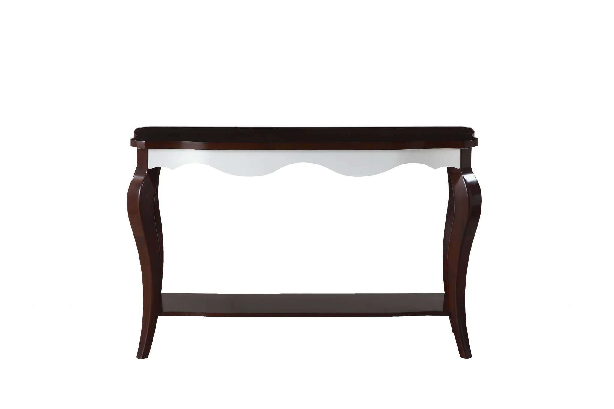 Walnut White Wood Sofa Table By Homeroots - Image 3