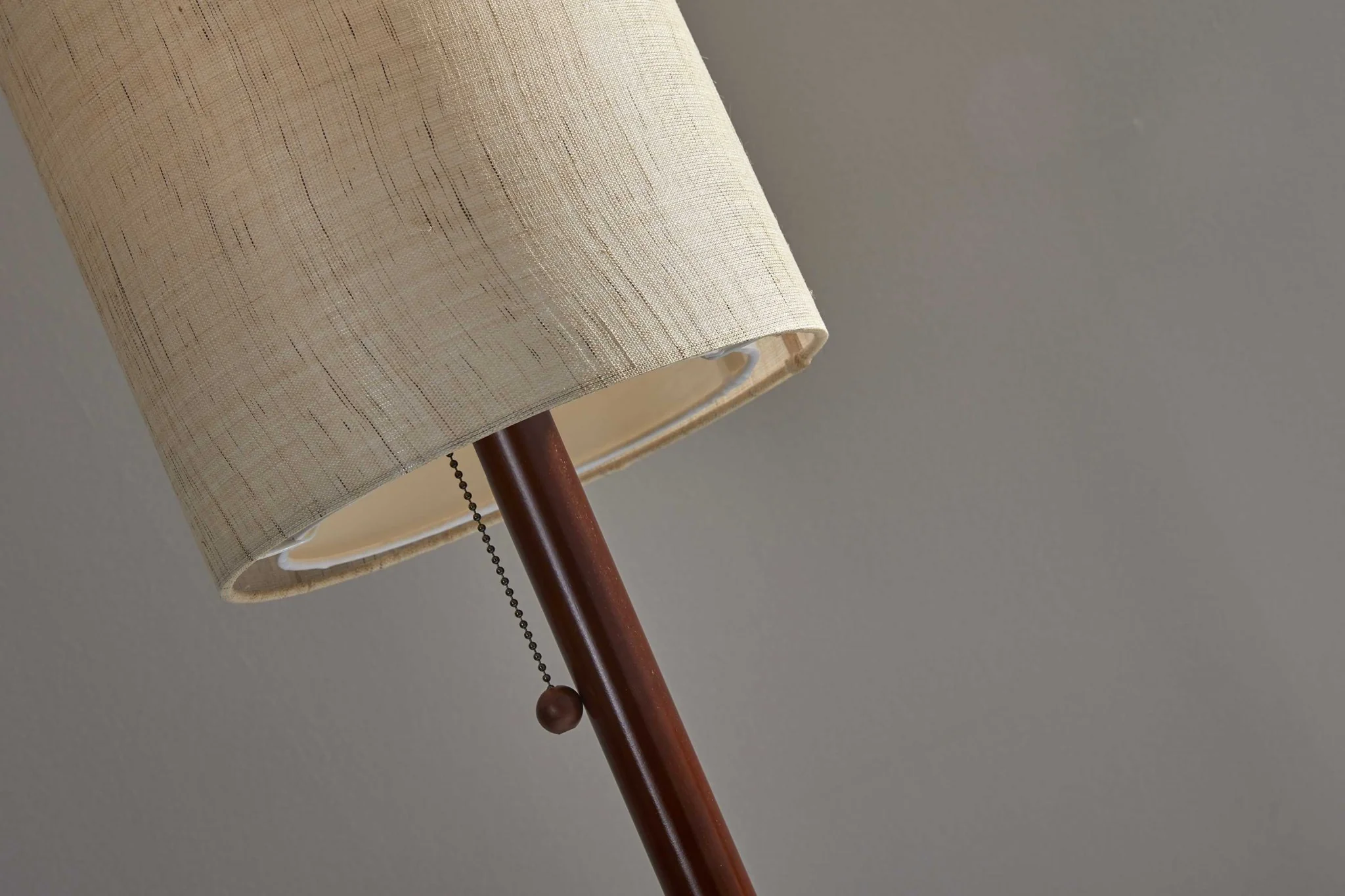 Walnut Wood Finish Floor Lamp with Slim Cylindrical Shade By Homeroots - Image 3
