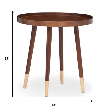 Walnut Wood Veneer End Table By Homeroots - Image 3