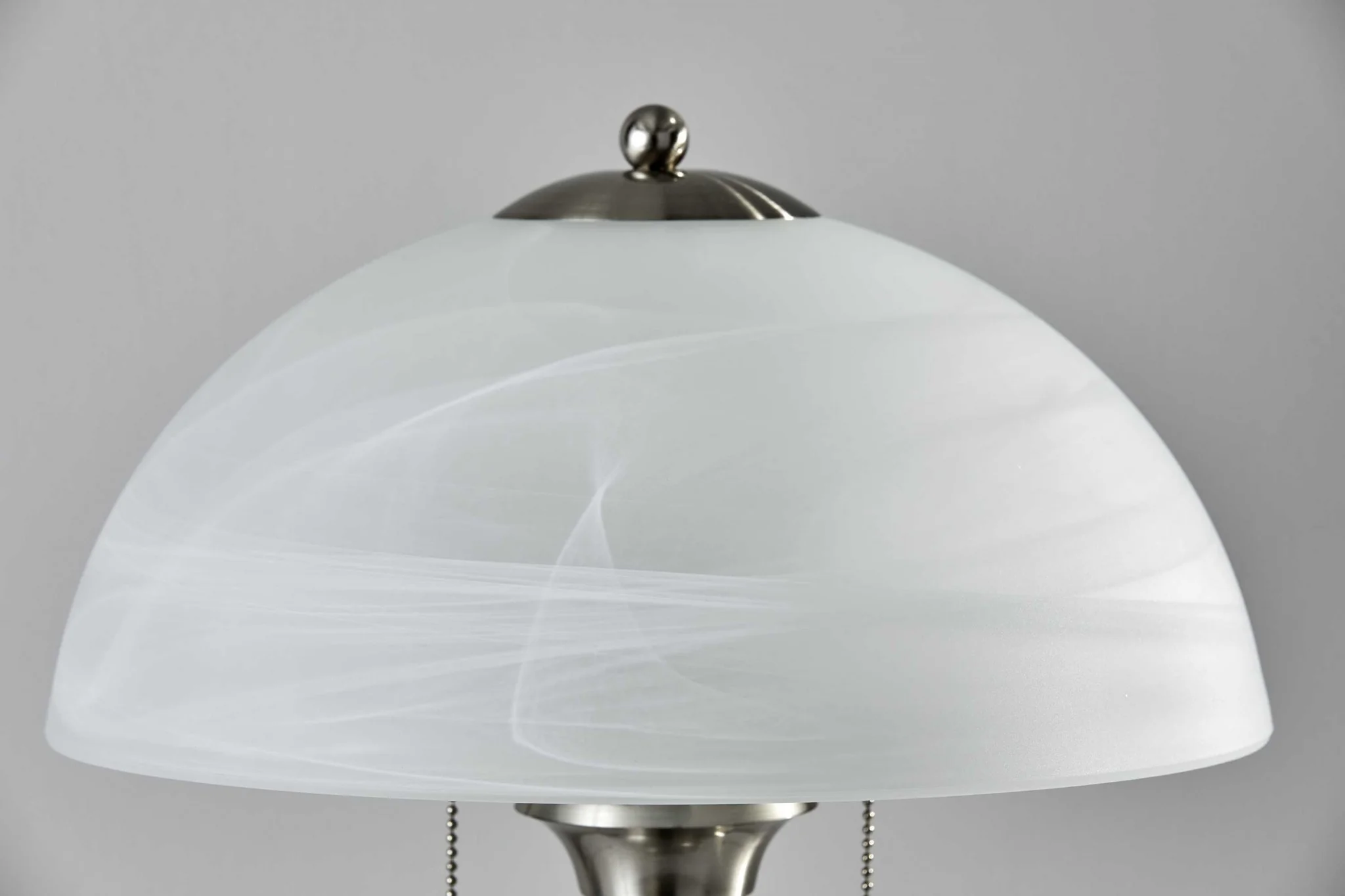 Walnut Wood with Milky Frosted Glass Dome Shade Table Lamp By Homeroots - Image 3