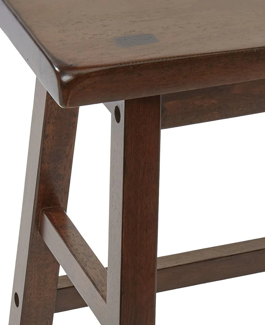 Walnut Wooden Set Of 2 Stool By Homeroots - Image 3