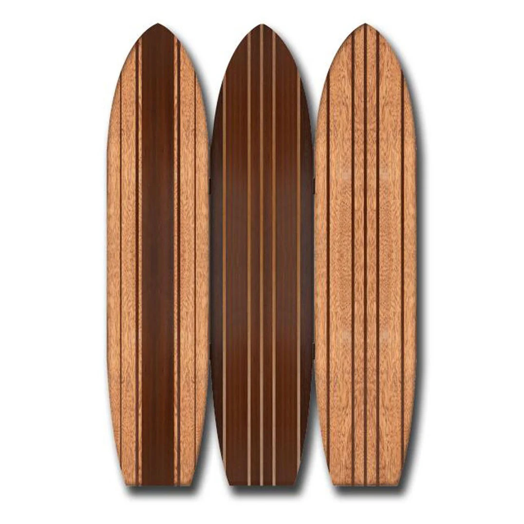 Warm Brown Long Board 3 Panel Room Divider Screen By Homeroots - Image 4