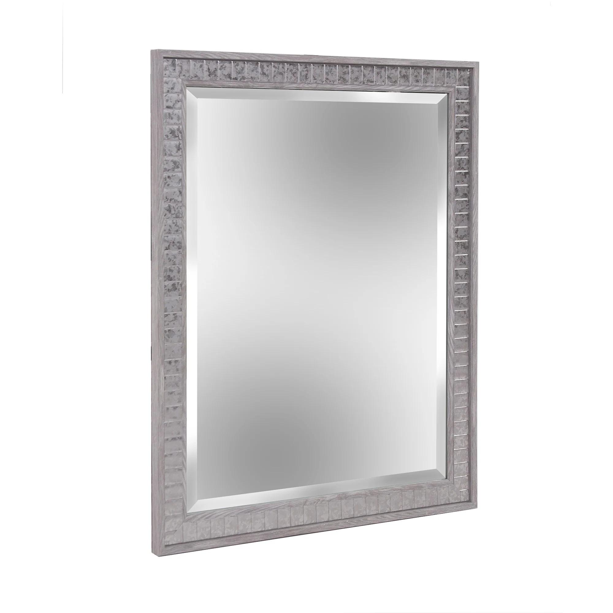 Warm Gray Faux Wood Rectangle Mirror By Homeroots - Image 3