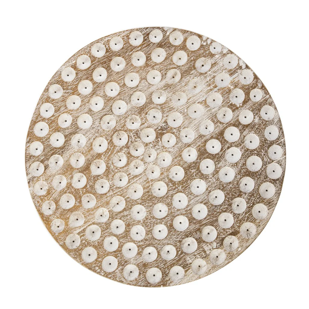 Washed White Solid Wood Round End Table By Homeroots - Image 8