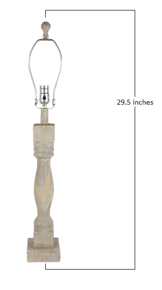 Washed Wood Finish Table Lamp Base Only By Homeroots - Image 2