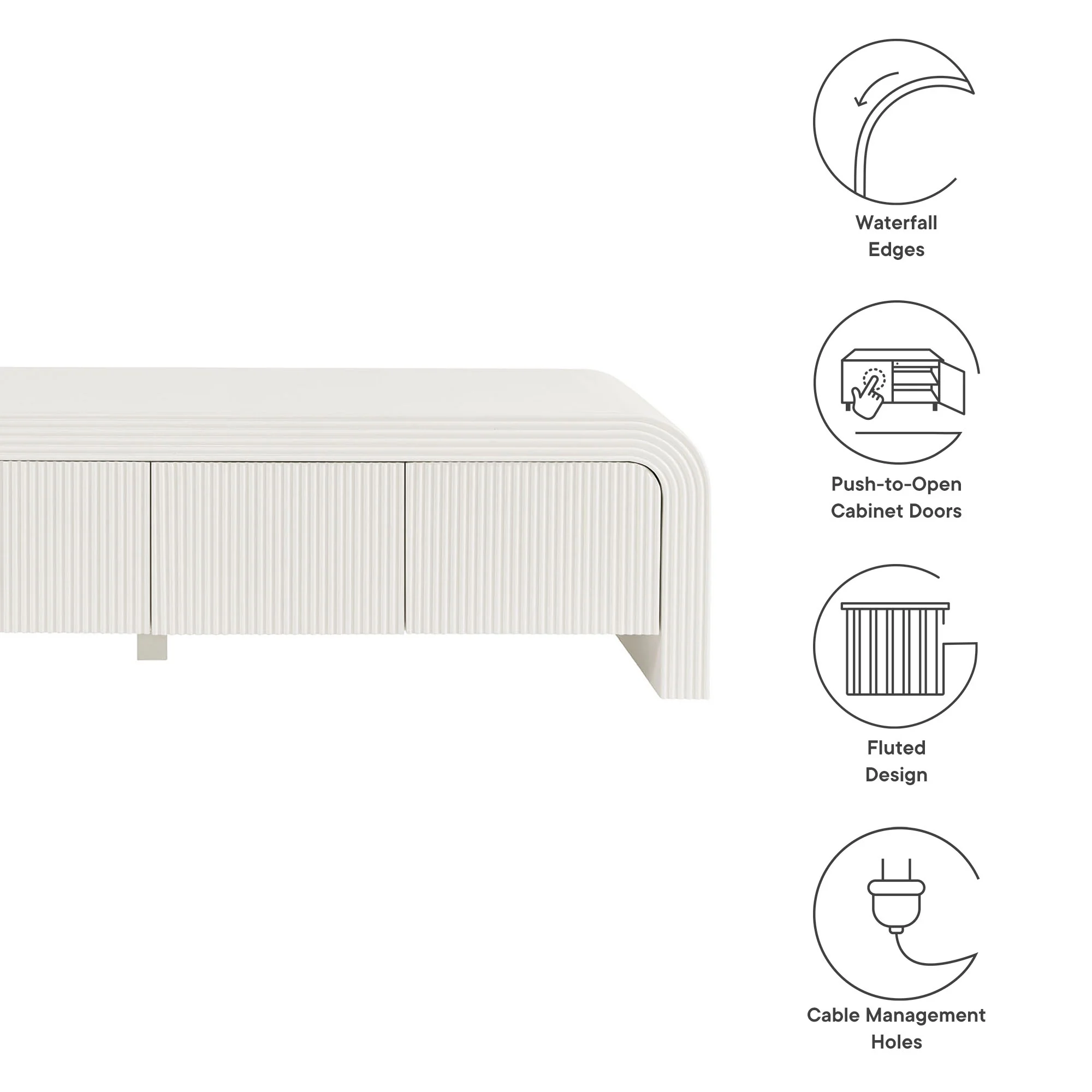Waterflute 68" Fluted TV Stand by Modway - Image 8