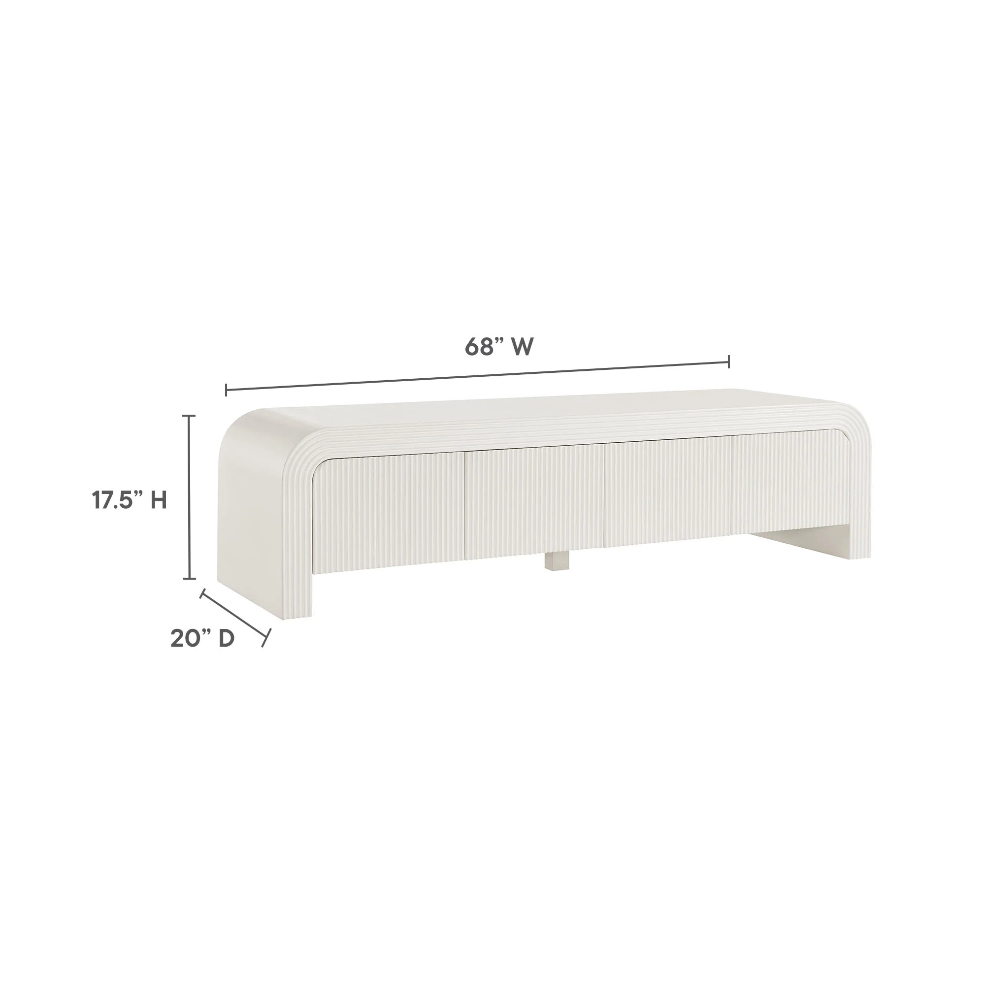 Waterflute 68" Fluted TV Stand by Modway - Image 9