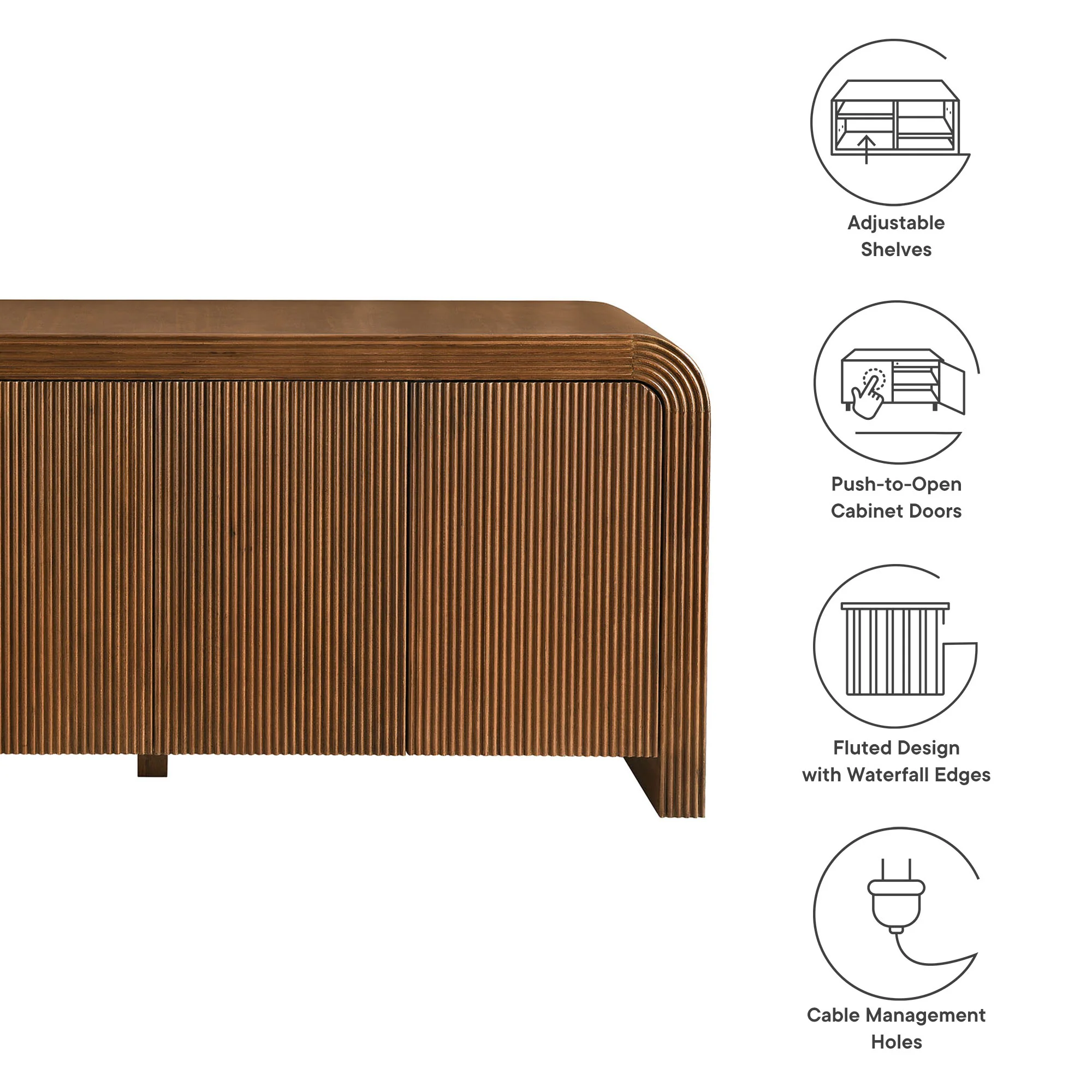 Waterflute 70" Fluted Sideboard Cabinet by Modway - Image 19