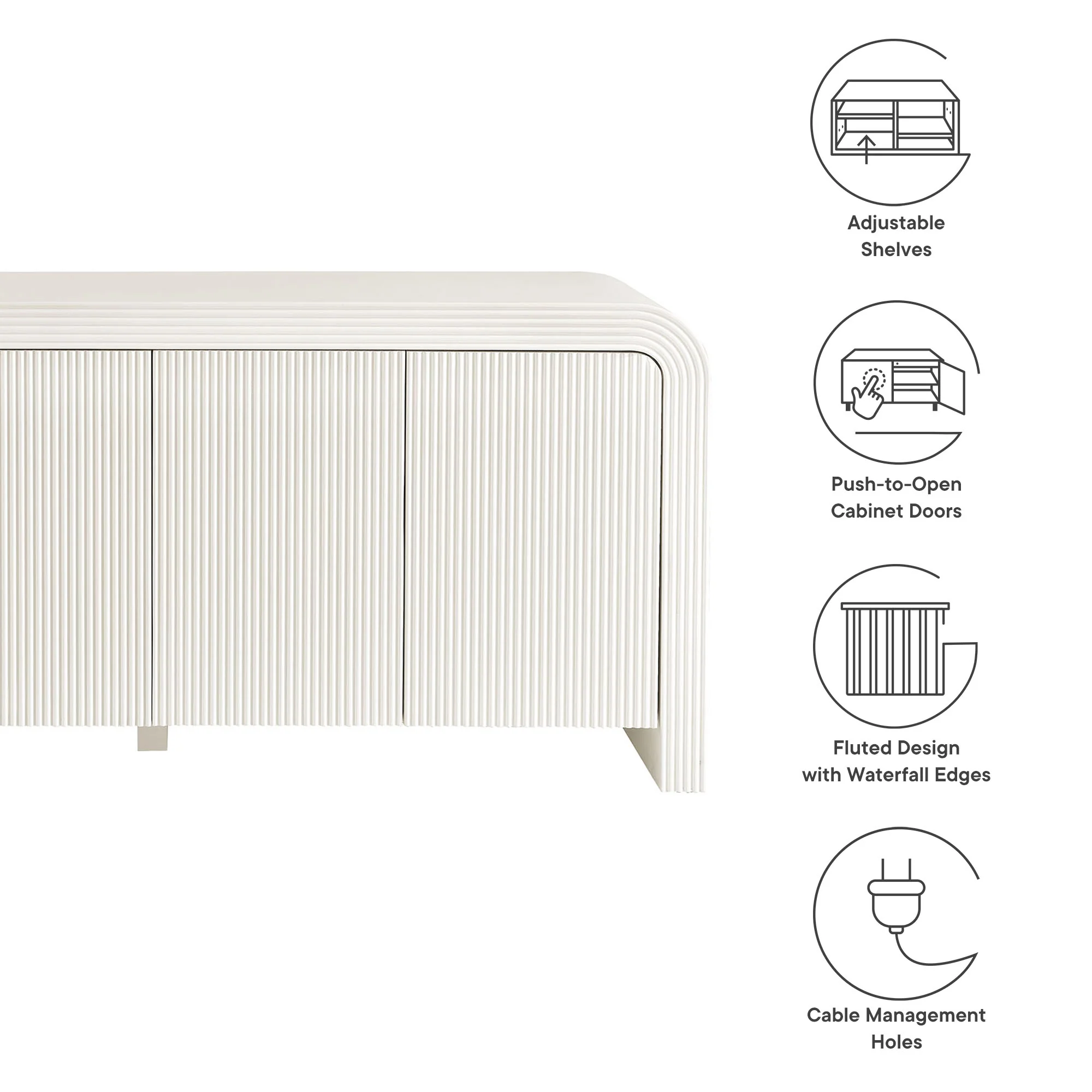 Waterflute 70" Fluted Sideboard Cabinet by Modway - Image 9