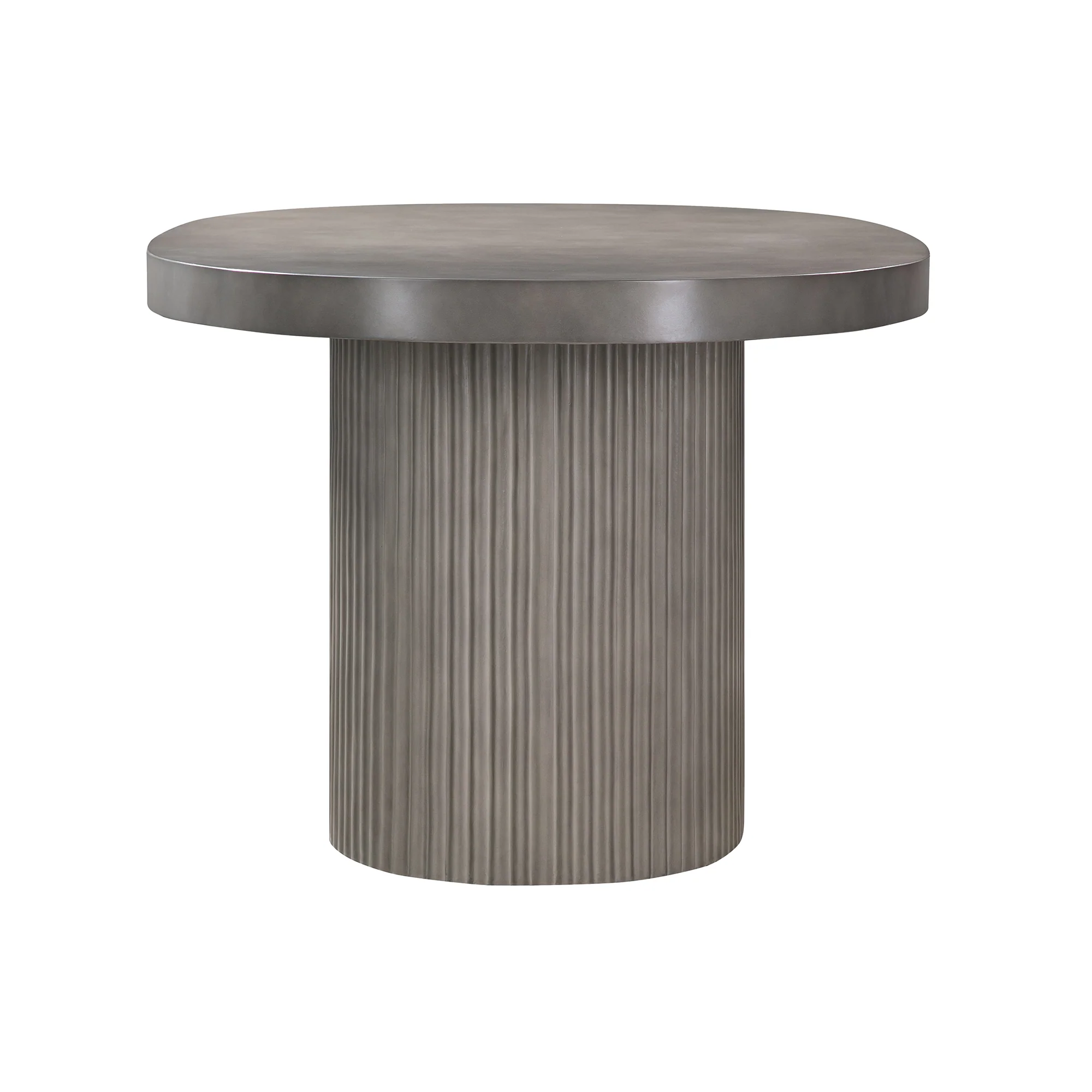 Wave Oval Dining Table in Grey Concrete By Armen Living - Image 5