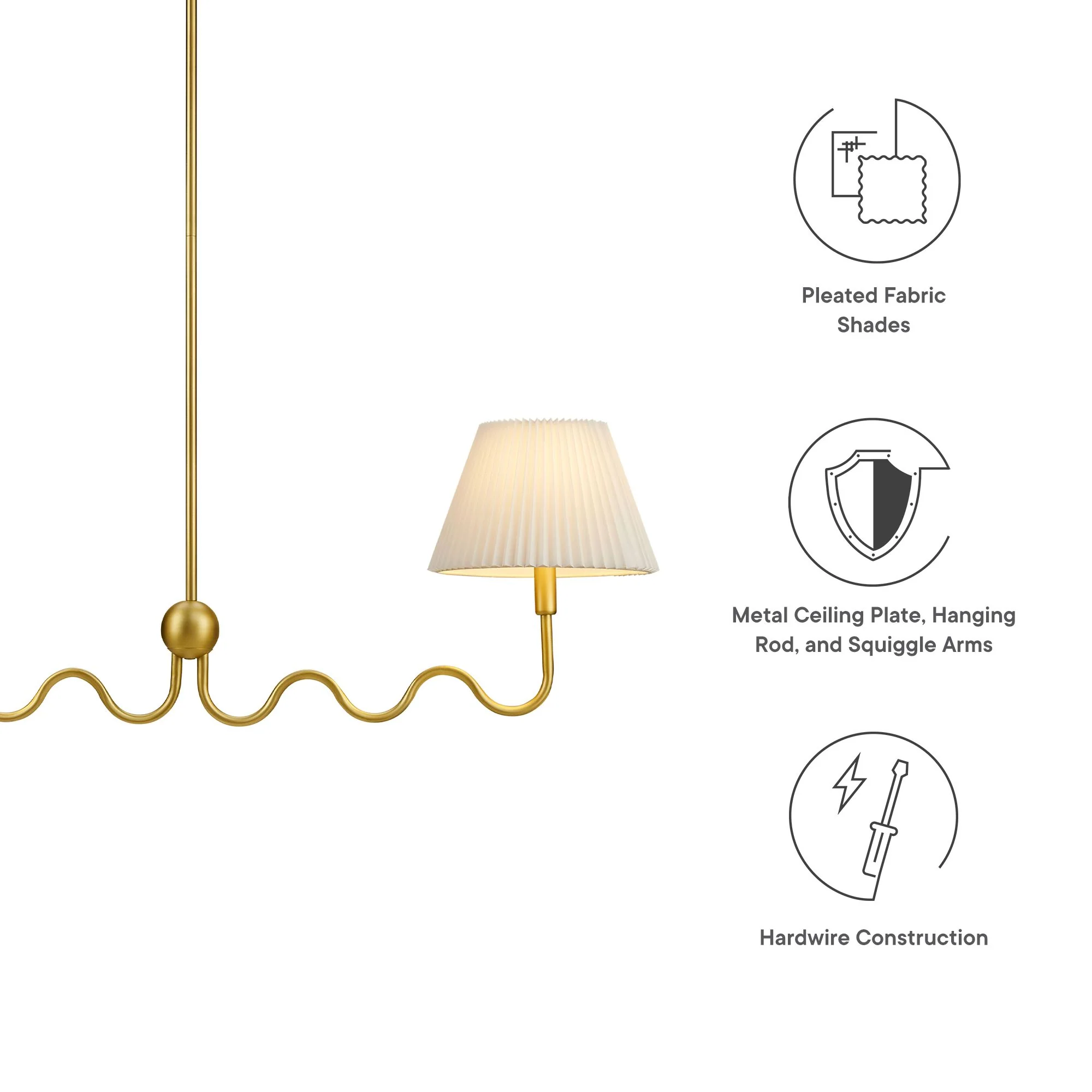 Wave Squiggle 2-Arm Pendant Light by Modway - Image 16
