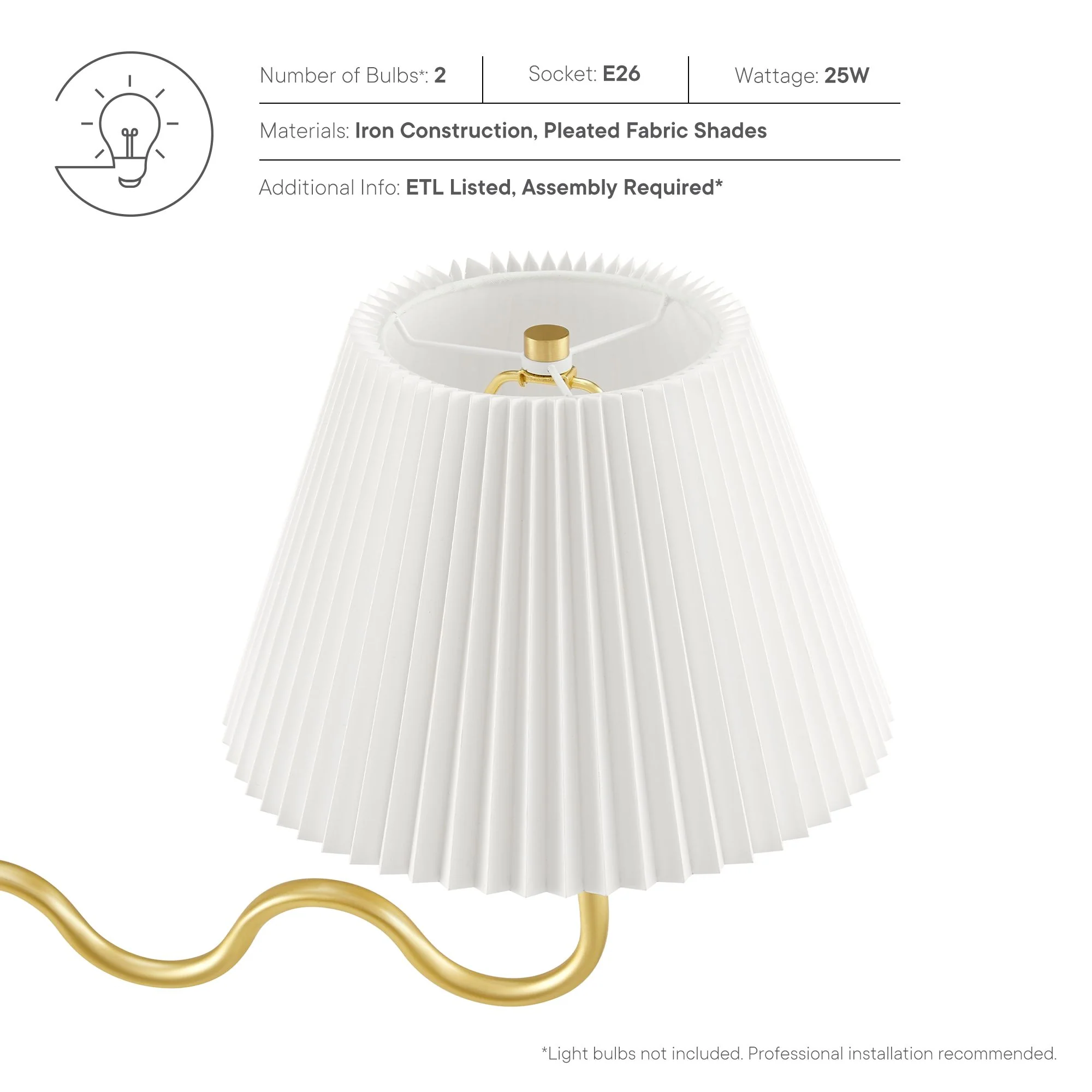 Wave Squiggle 2-Arm Pendant Light by Modway - Image 17