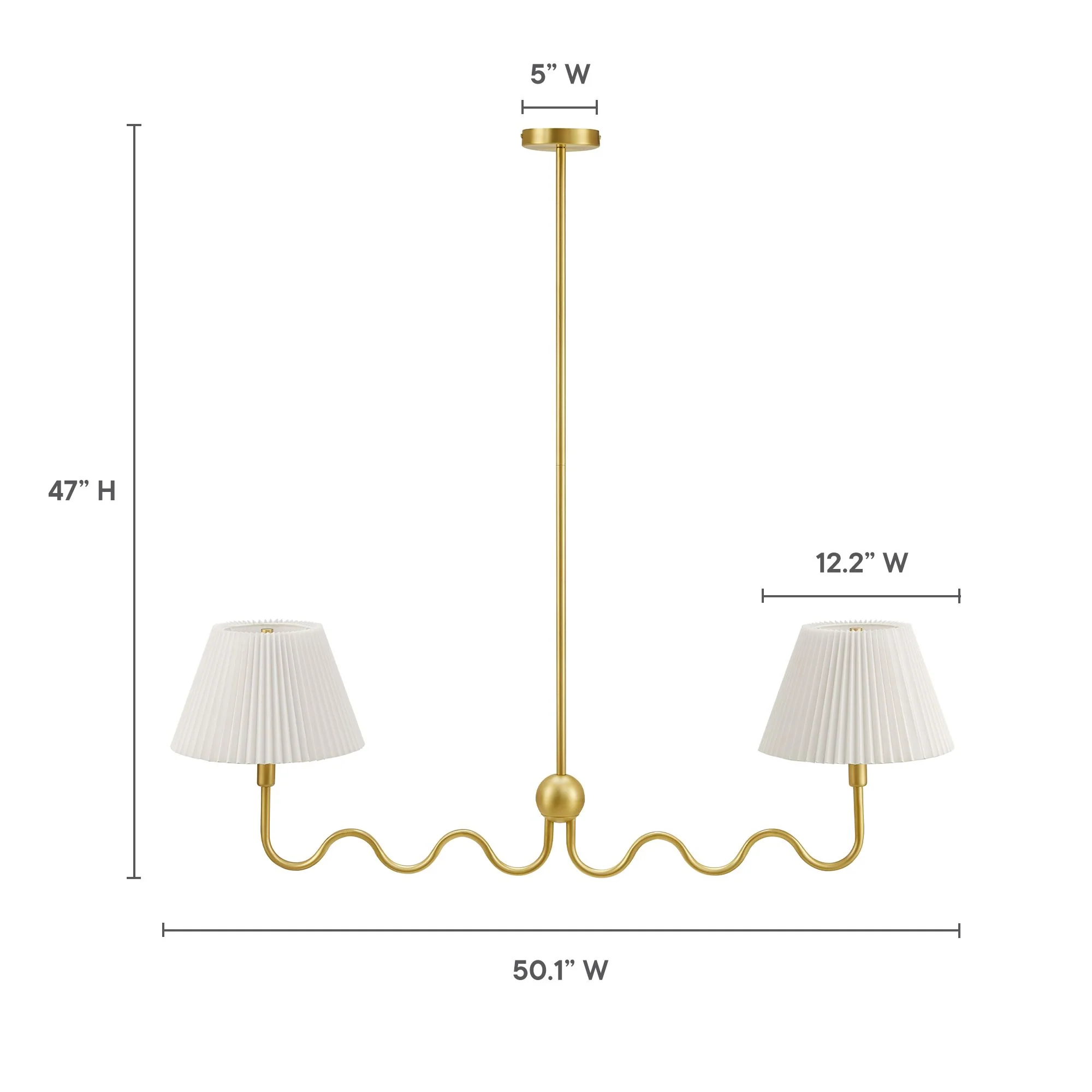 Wave Squiggle 2-Arm Pendant Light by Modway - Image 18