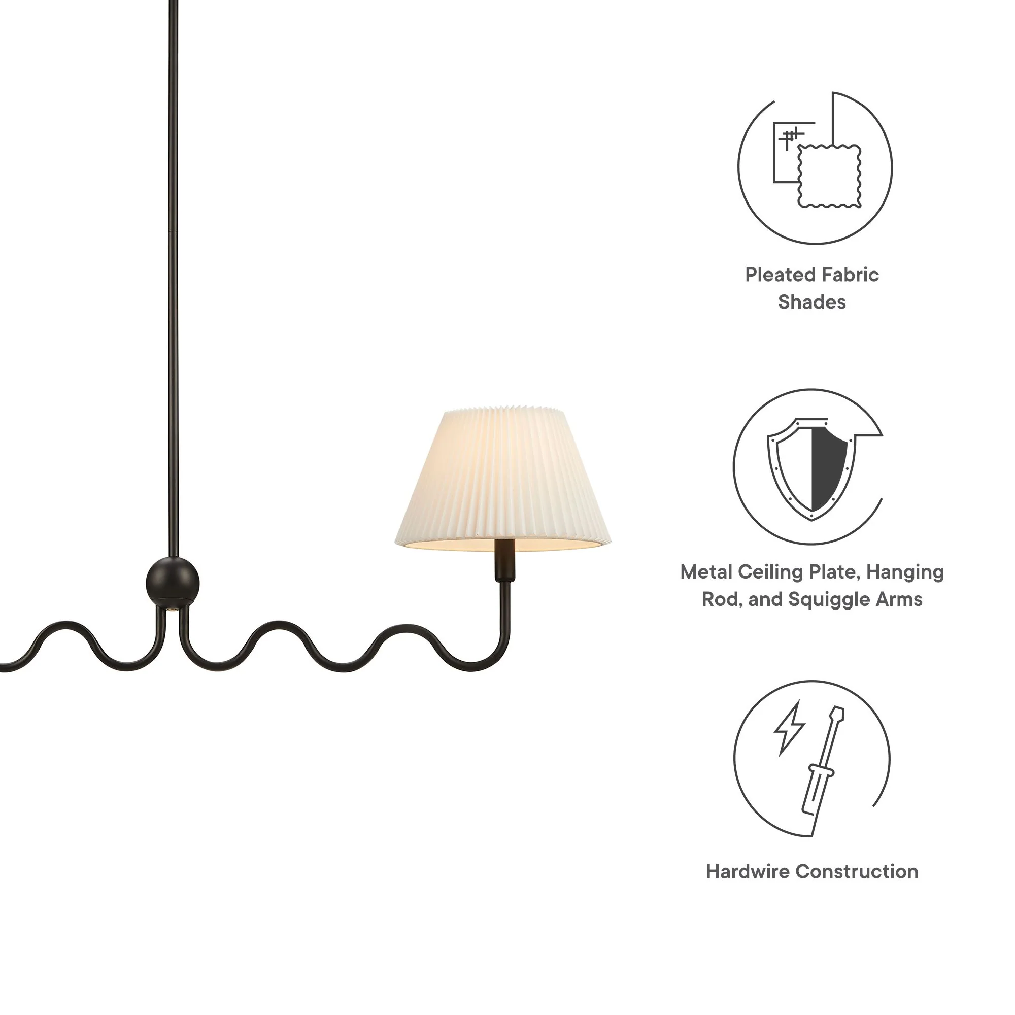 Wave Squiggle 2-Arm Pendant Light by Modway - Image 6