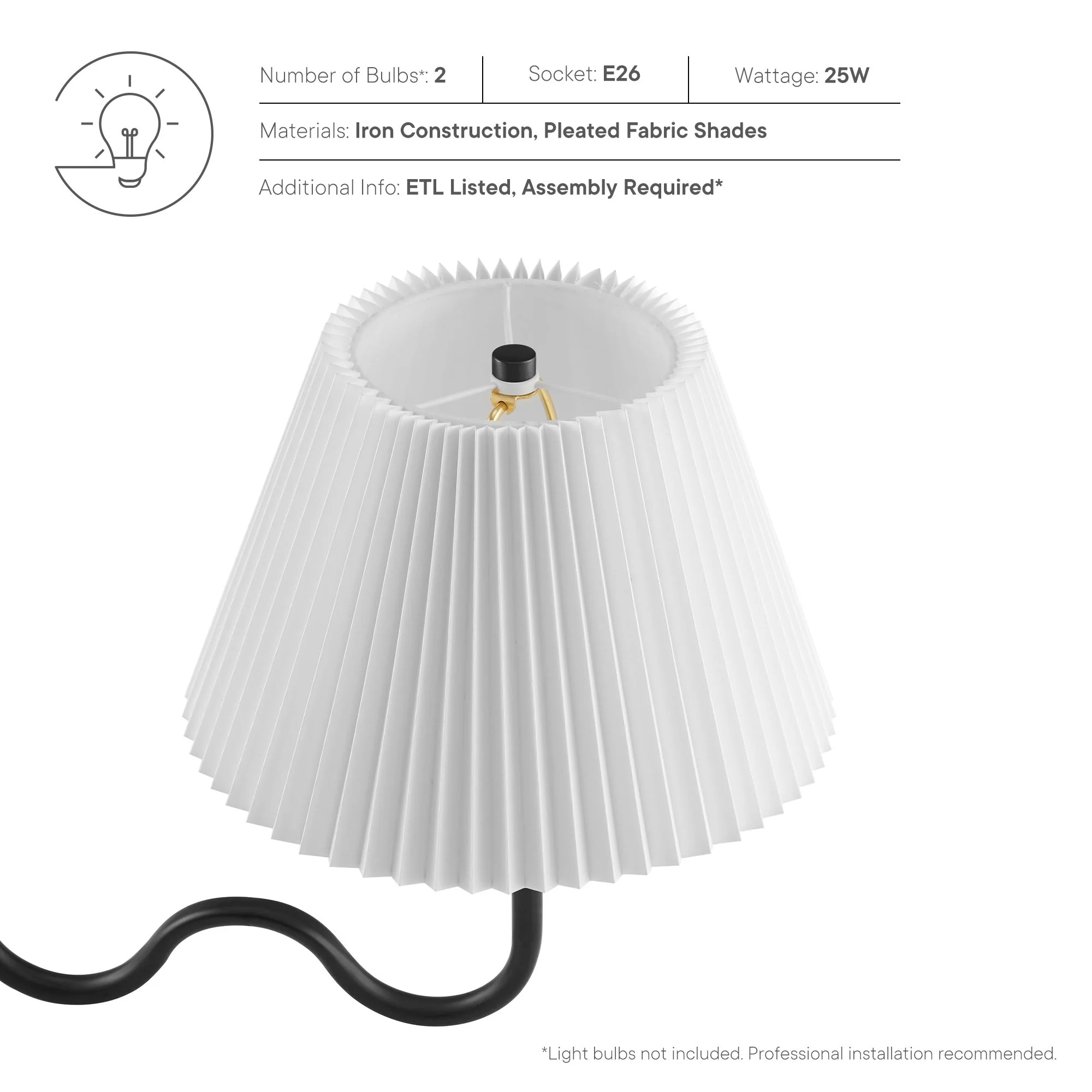 Wave Squiggle 2-Arm Pendant Light by Modway - Image 7