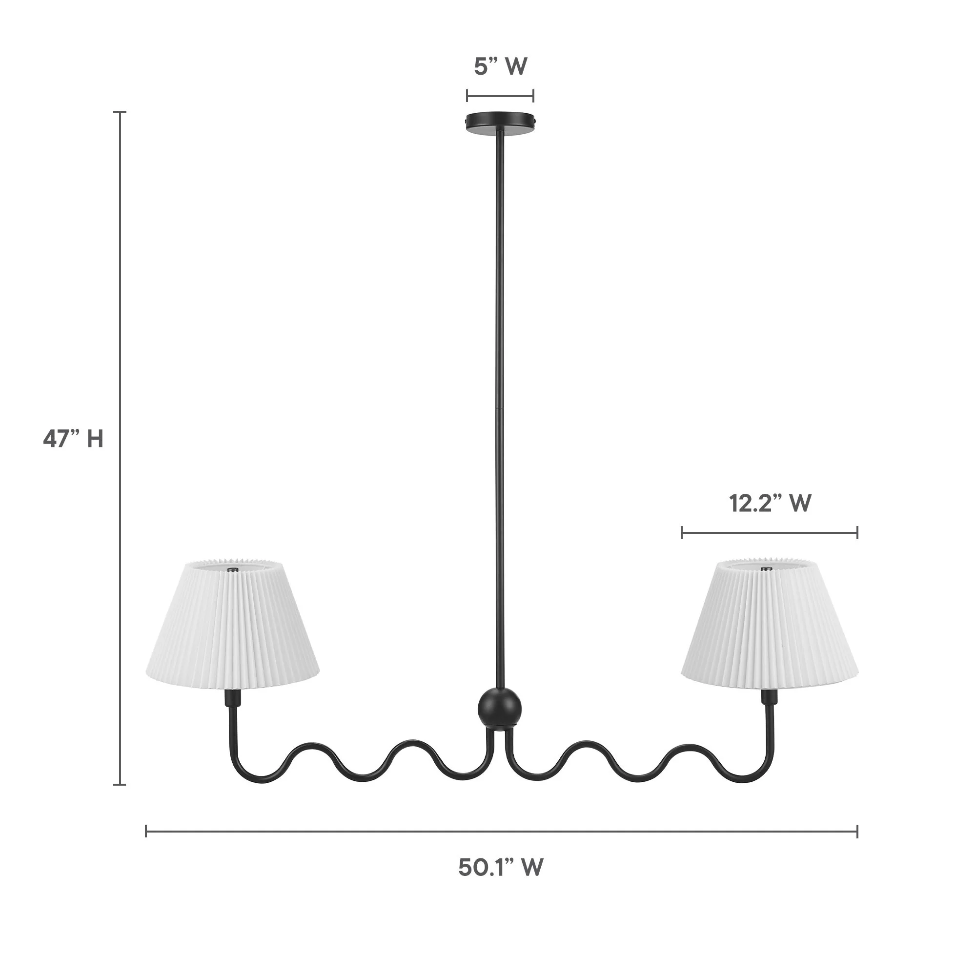 Wave Squiggle 2-Arm Pendant Light by Modway - Image 8