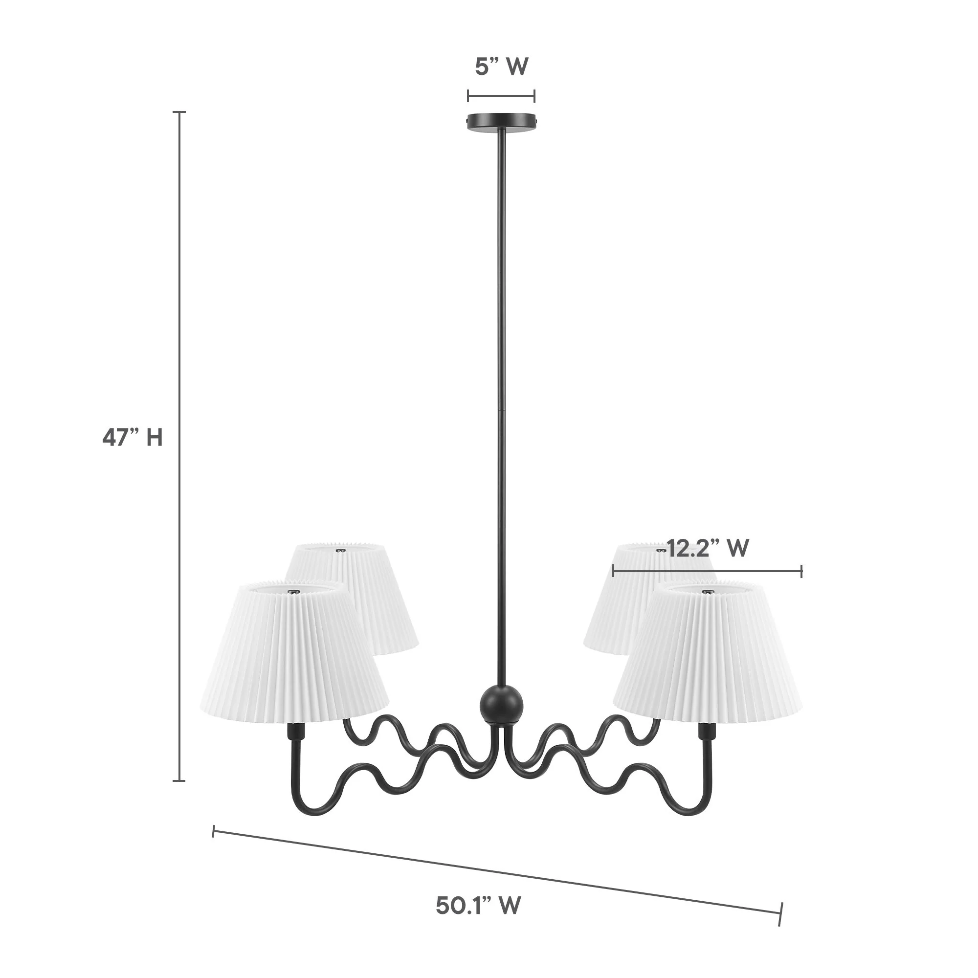Wave Squiggle 4-Arm Pendant Light by Modway - Image 10