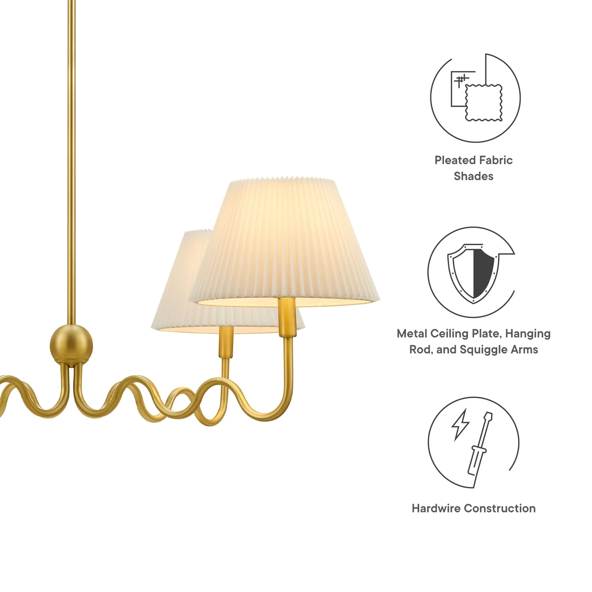 Wave Squiggle 4-Arm Pendant Light by Modway - Image 18
