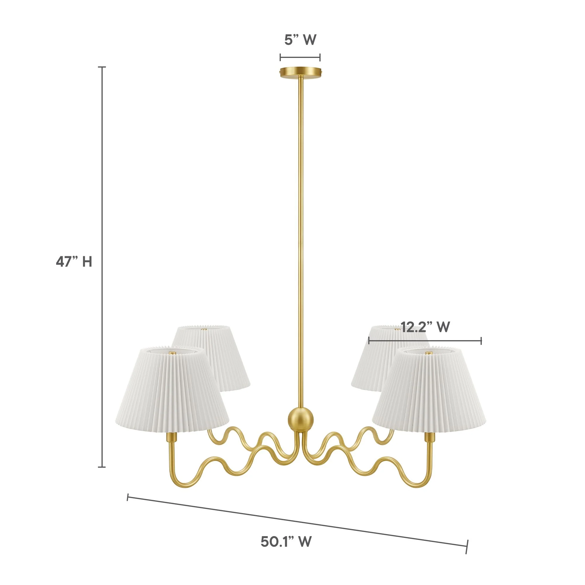 Wave Squiggle 4-Arm Pendant Light by Modway - Image 20