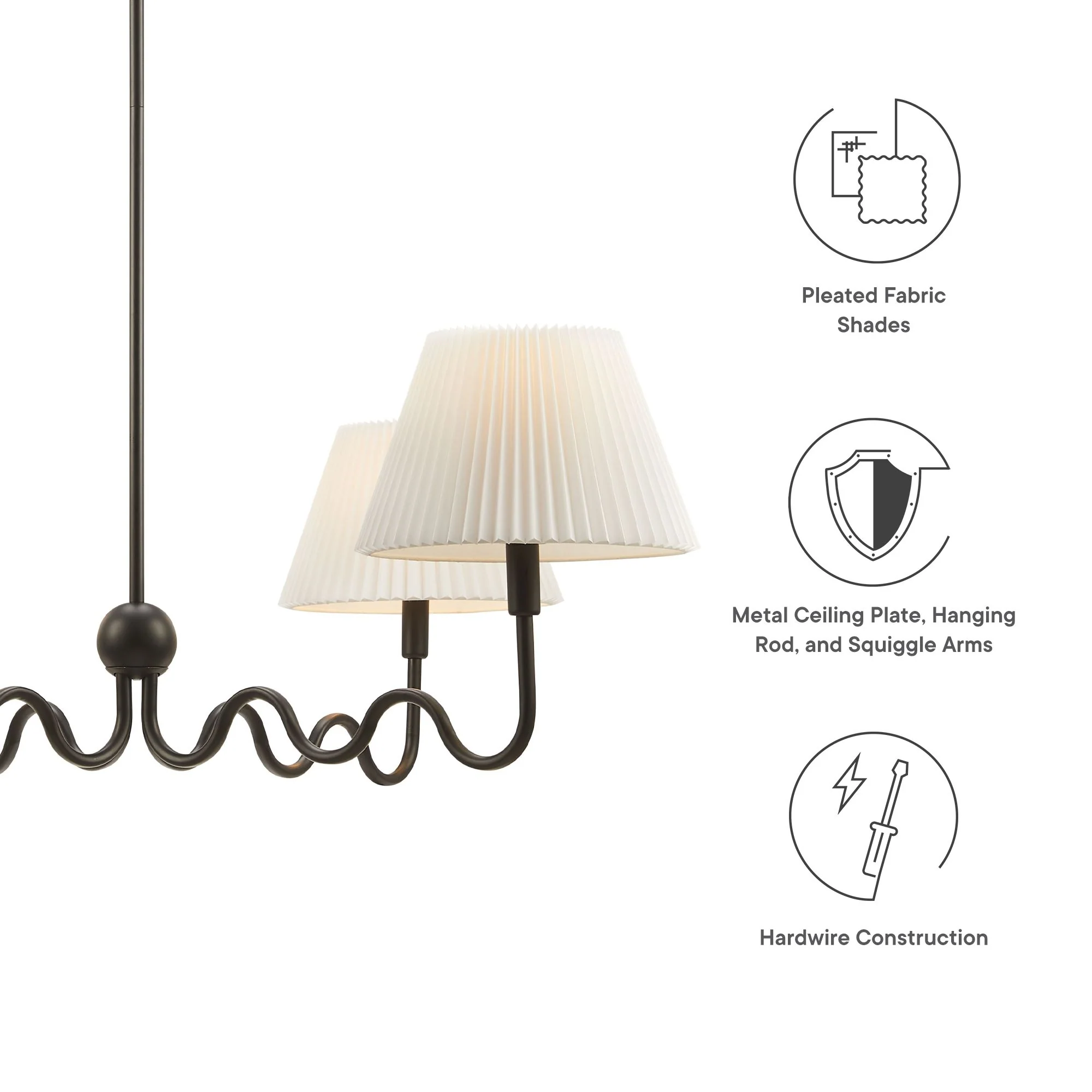 Wave Squiggle 4-Arm Pendant Light by Modway - Image 8