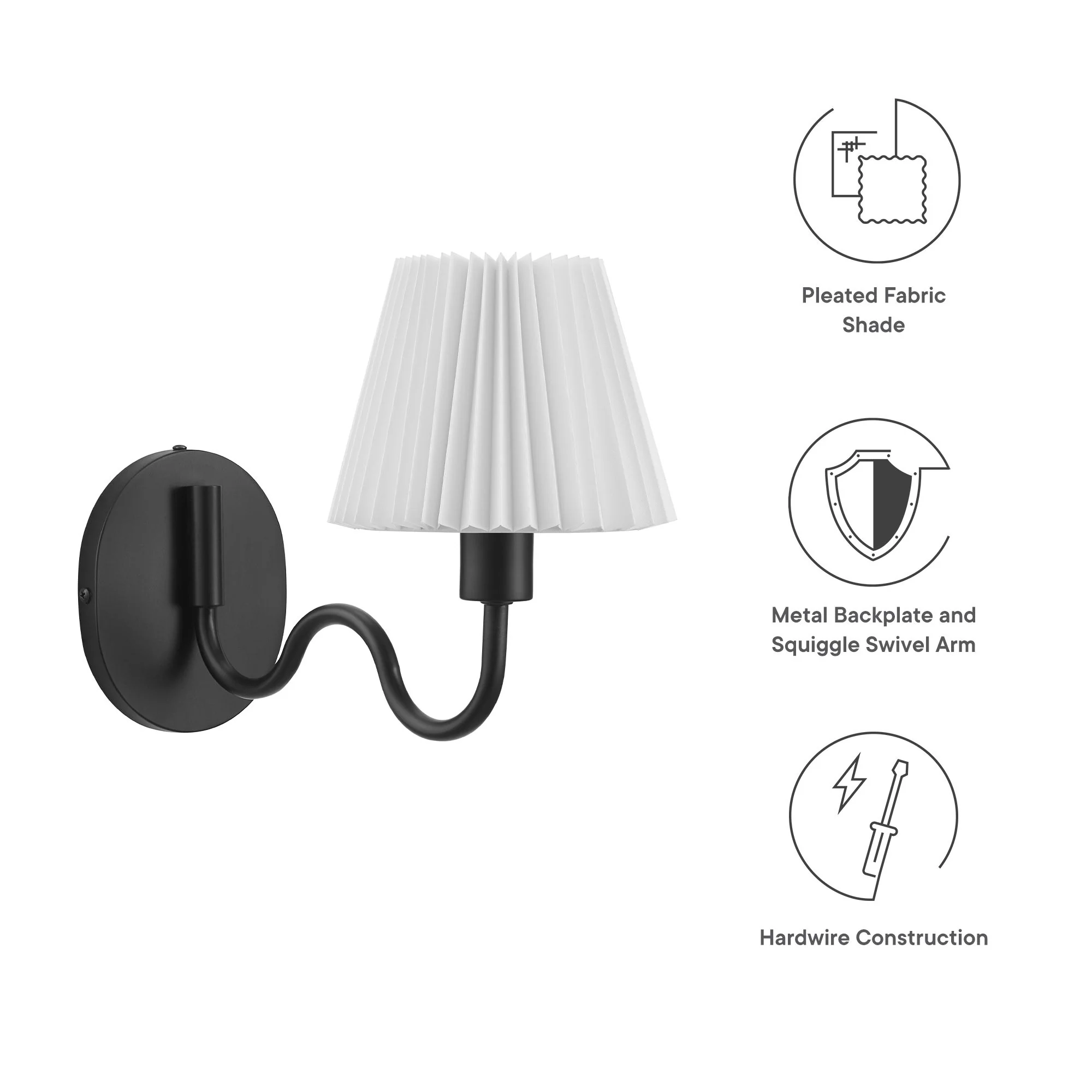 Wave Squiggle Arm Wall Sconce by Modway - Image 8