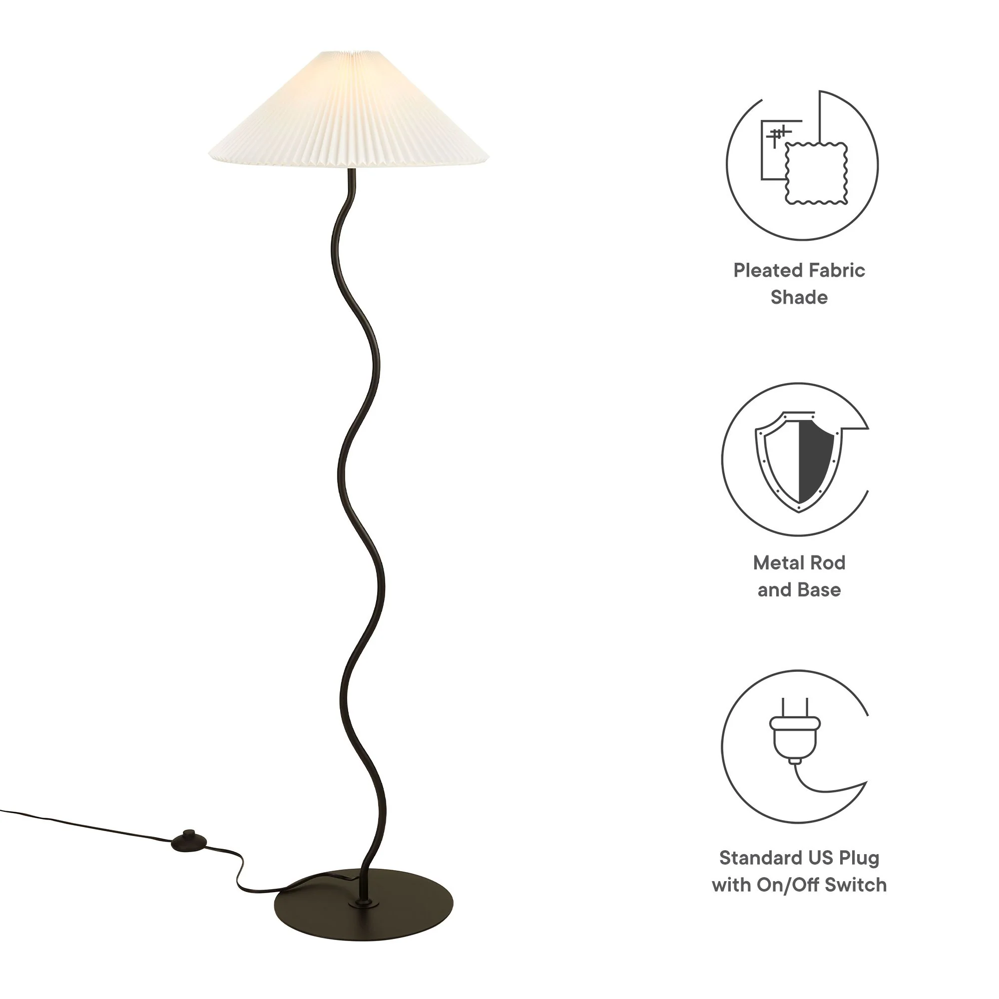 Wave Squiggle Floor Lamp by Modway - Image 7