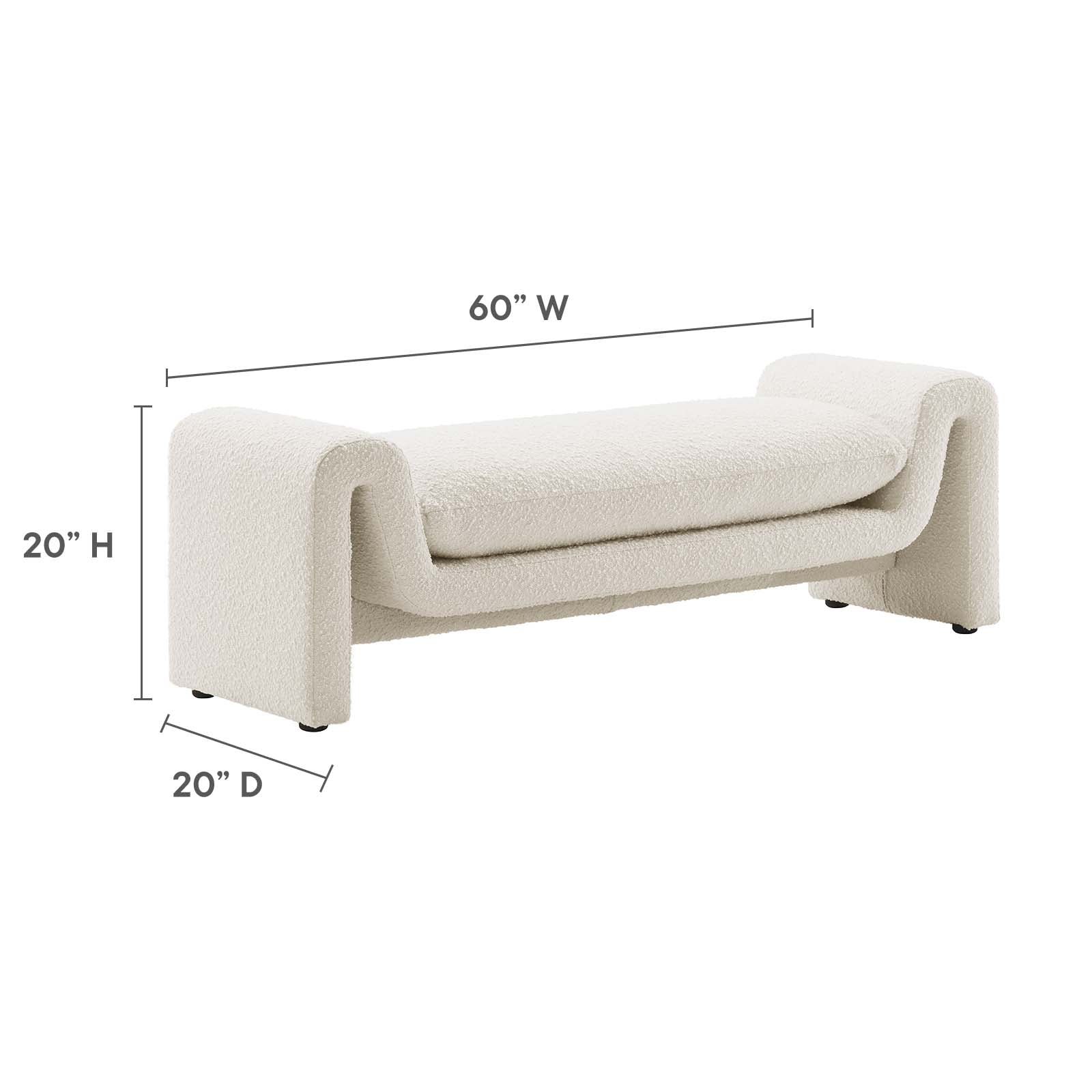 Waverly Boucle Fabric Bench By Modway - EEI-6379 - Image 13