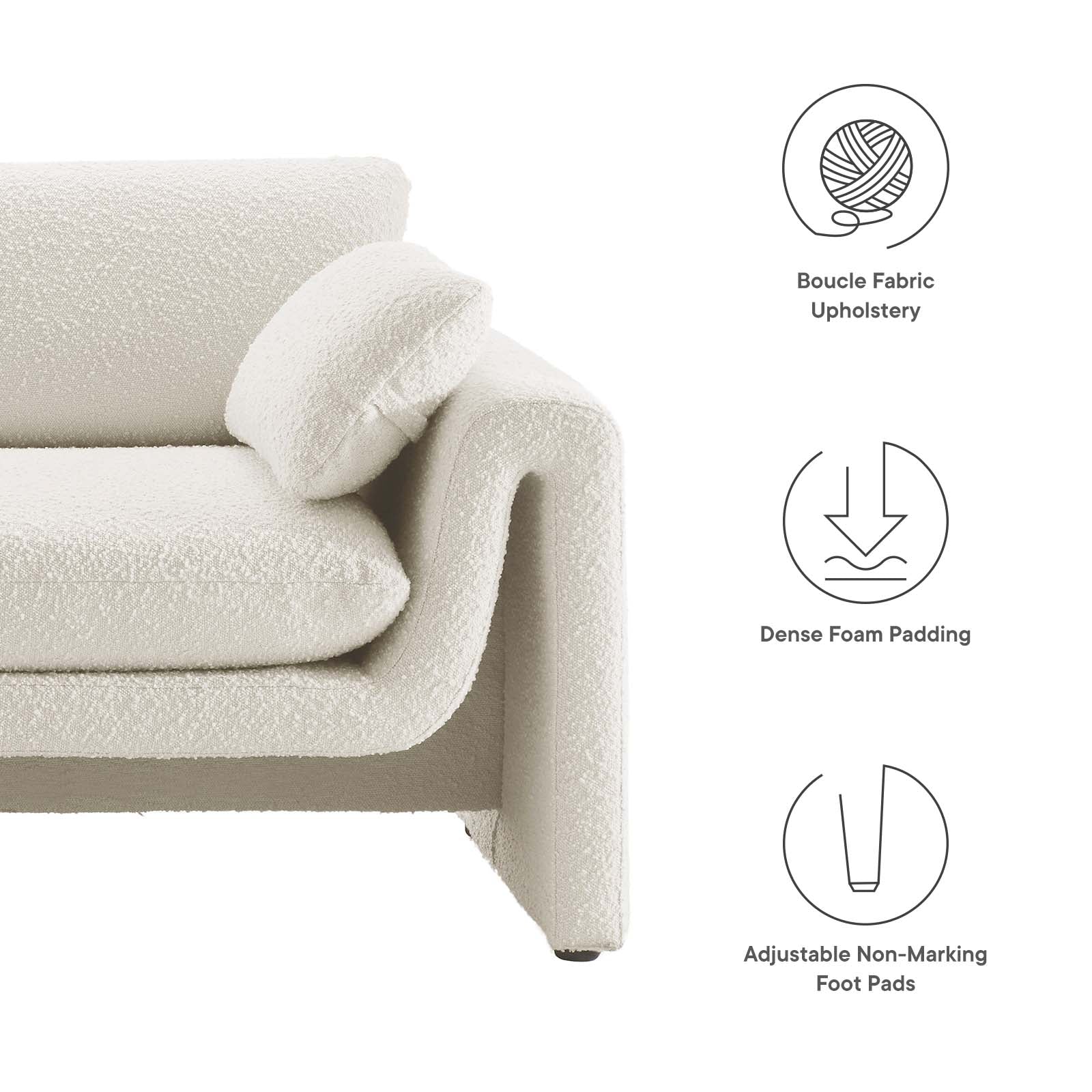 Waverly Boucle Fabric Sofa By Modway - EEI-6381 - Image 15