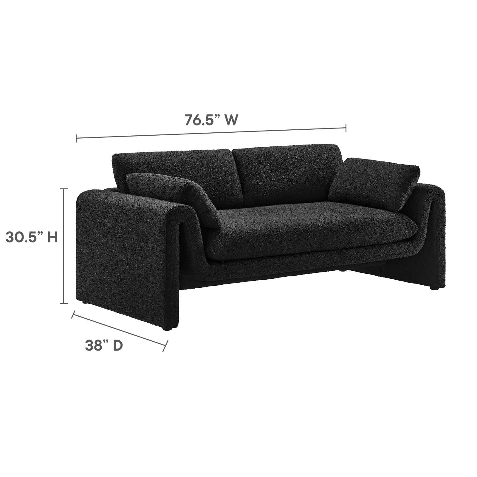 Waverly Boucle Fabric Sofa By Modway - EEI-6381 - Image 6