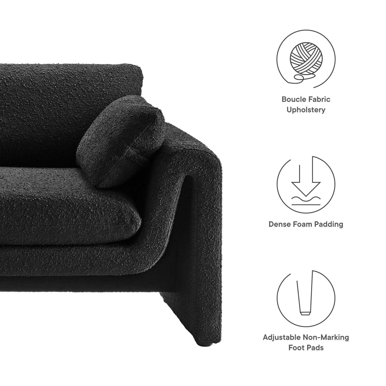 Waverly Boucle Fabric Sofa By Modway - EEI-6381 - Image 7