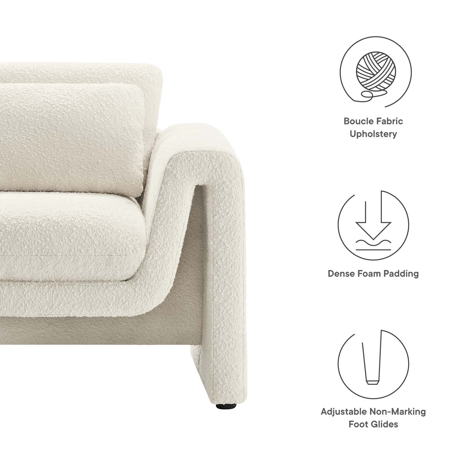 Waverly Boucle Upholstered Armchair By Modway - EEI-6575 - Image 15