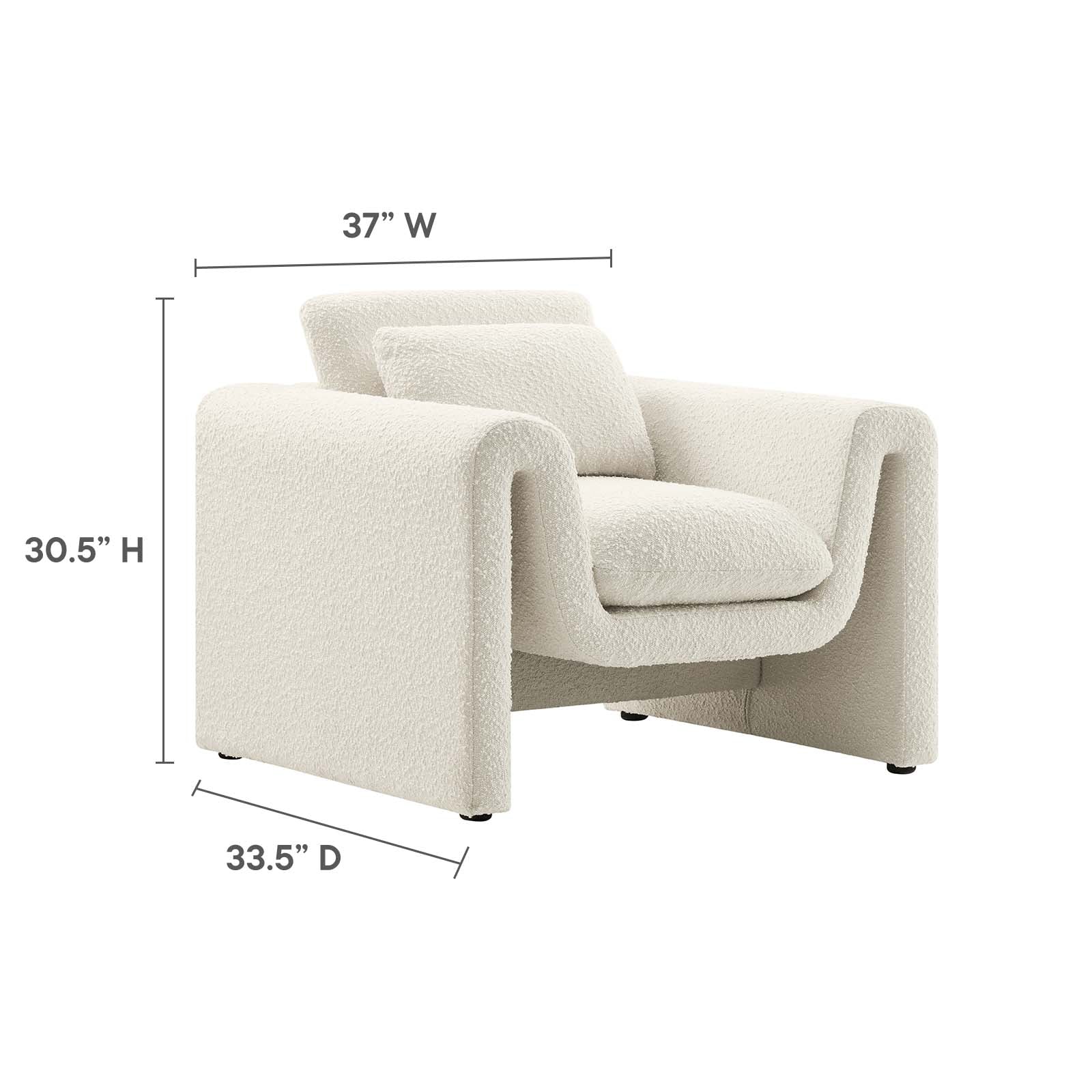 Waverly Boucle Upholstered Armchair By Modway - EEI-6575 - Image 16