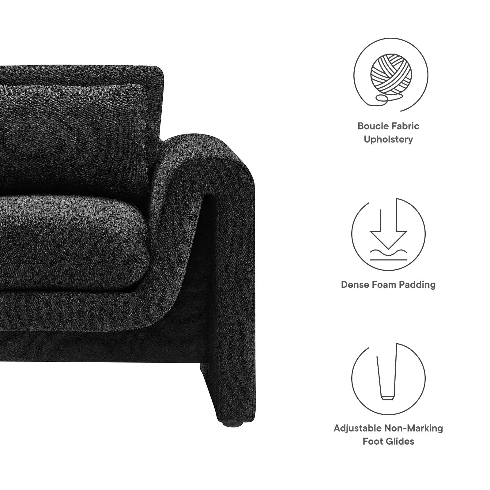 Waverly Boucle Upholstered Armchair By Modway - EEI-6575 - Image 7
