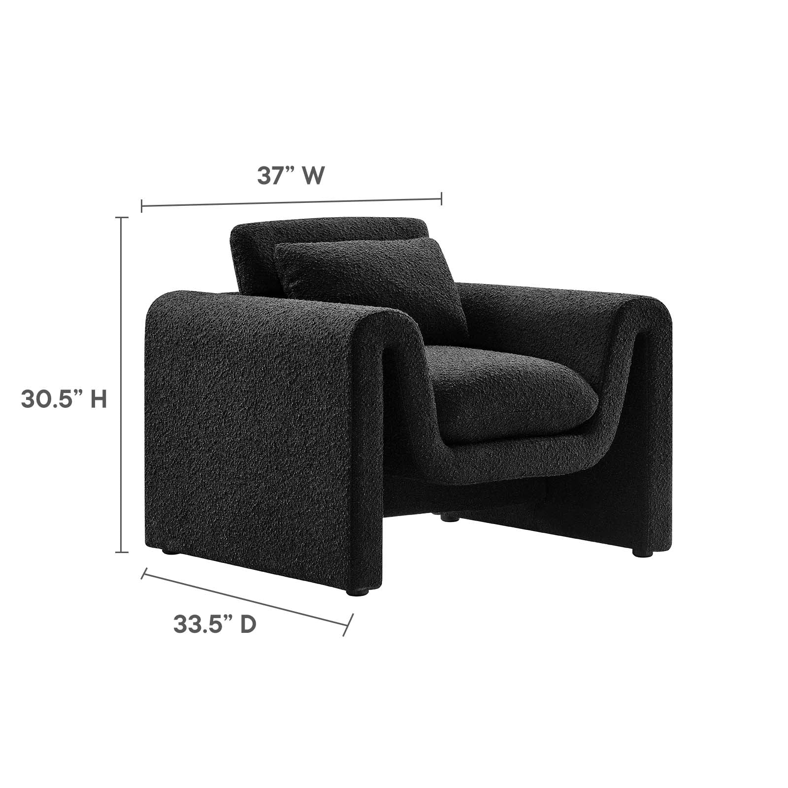 Waverly Boucle Upholstered Armchair By Modway - EEI-6575 - Image 8
