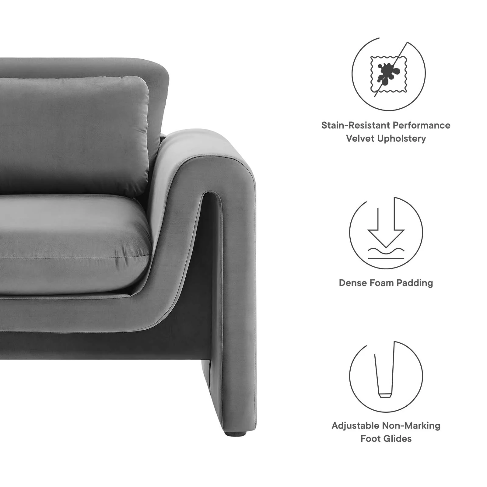 Waverly Performance Velvet Armchair By Modway - EEI-6576 - Image 15