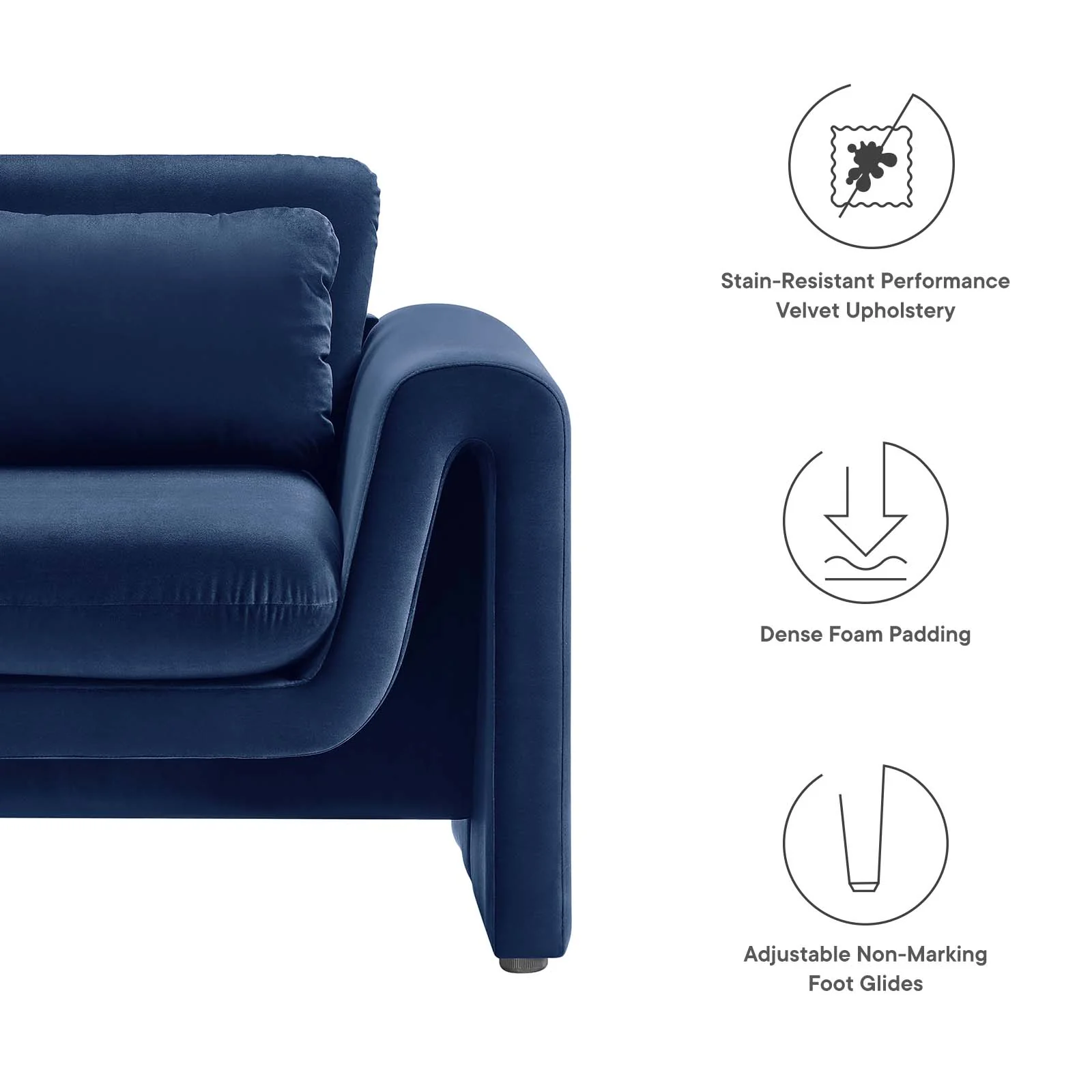 Waverly Performance Velvet Armchair By Modway - EEI-6576 - Image 23