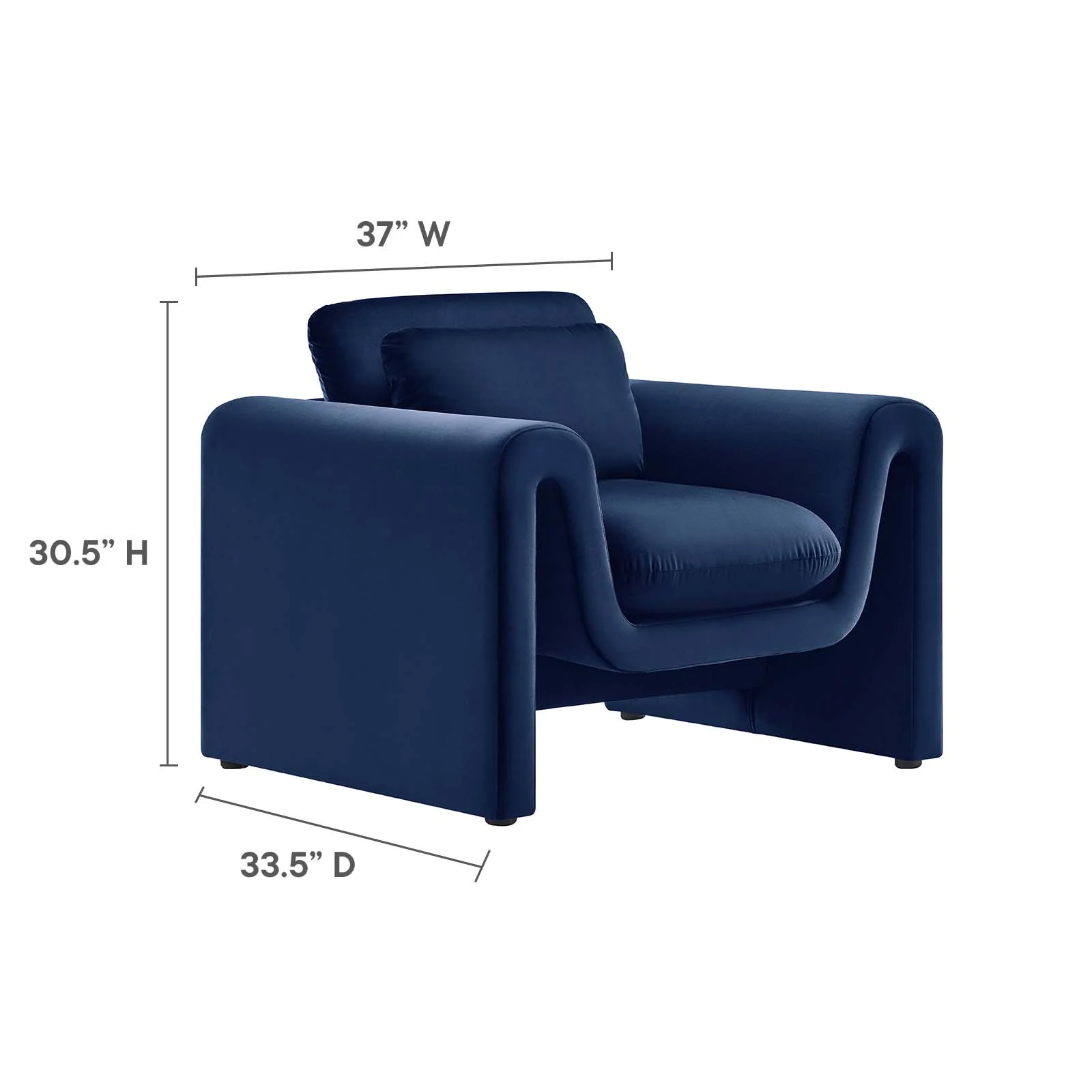Waverly Performance Velvet Armchair By Modway - EEI-6576 - Image 24
