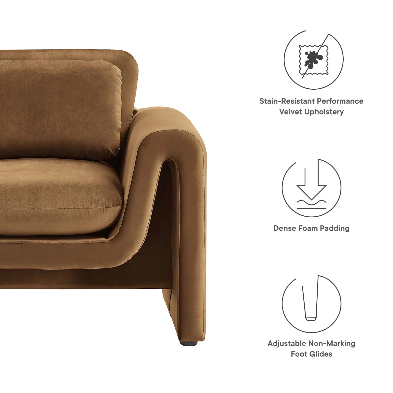 Waverly Performance Velvet Armchair By Modway - EEI-6576 - Image 7
