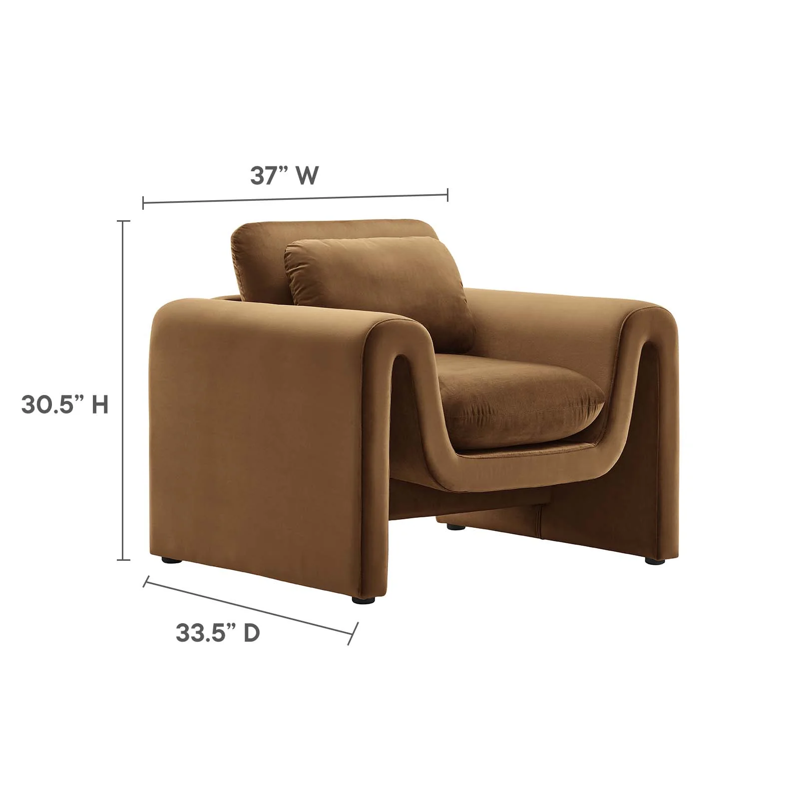 Waverly Performance Velvet Armchair By Modway - EEI-6576 - Image 8