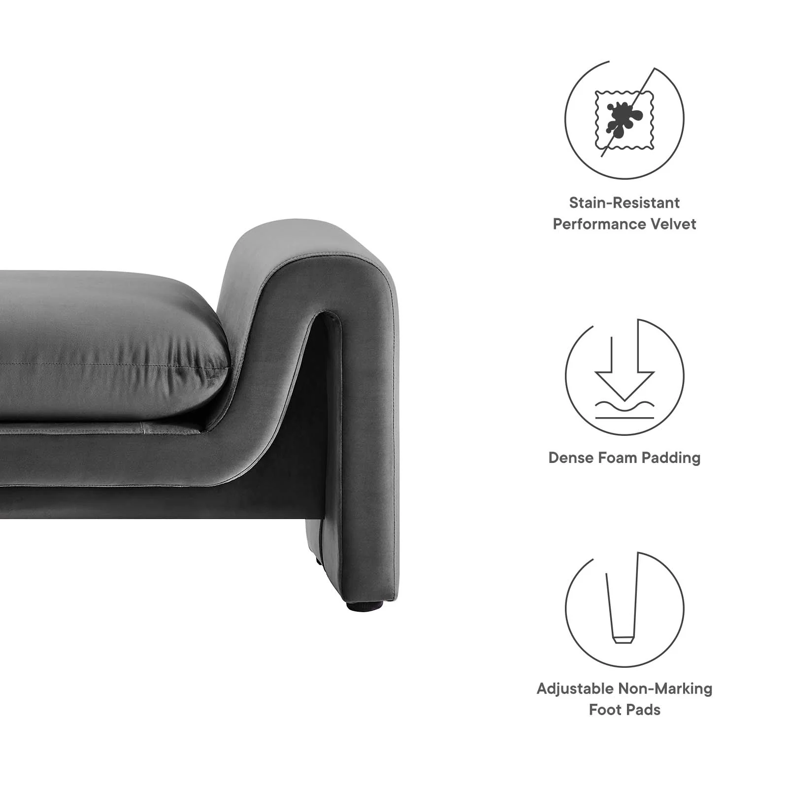 Waverly Performance Velvet Bench By Modway - EEI-6380 - Image 14