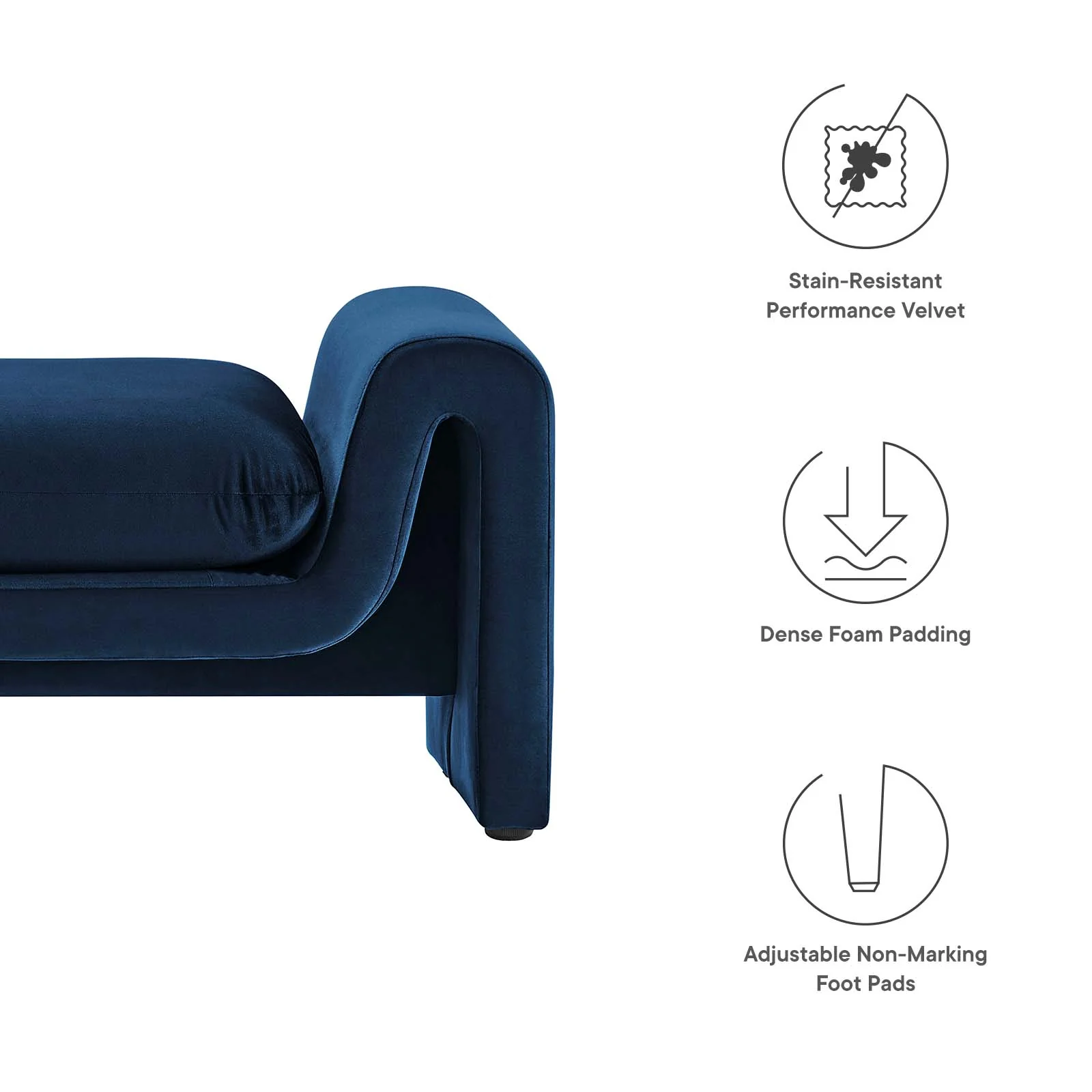 Waverly Performance Velvet Bench By Modway - EEI-6380 - Image 22