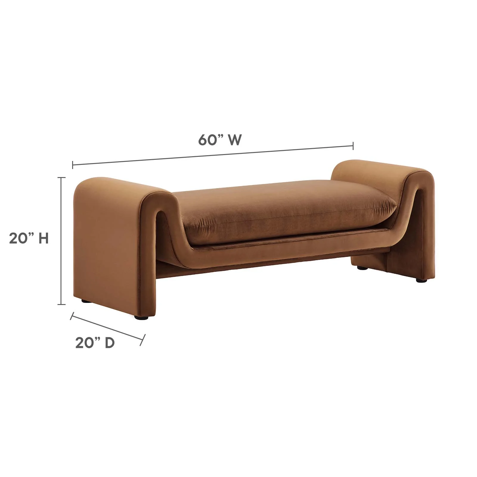 Waverly Performance Velvet Bench By Modway - EEI-6380 - Image 6